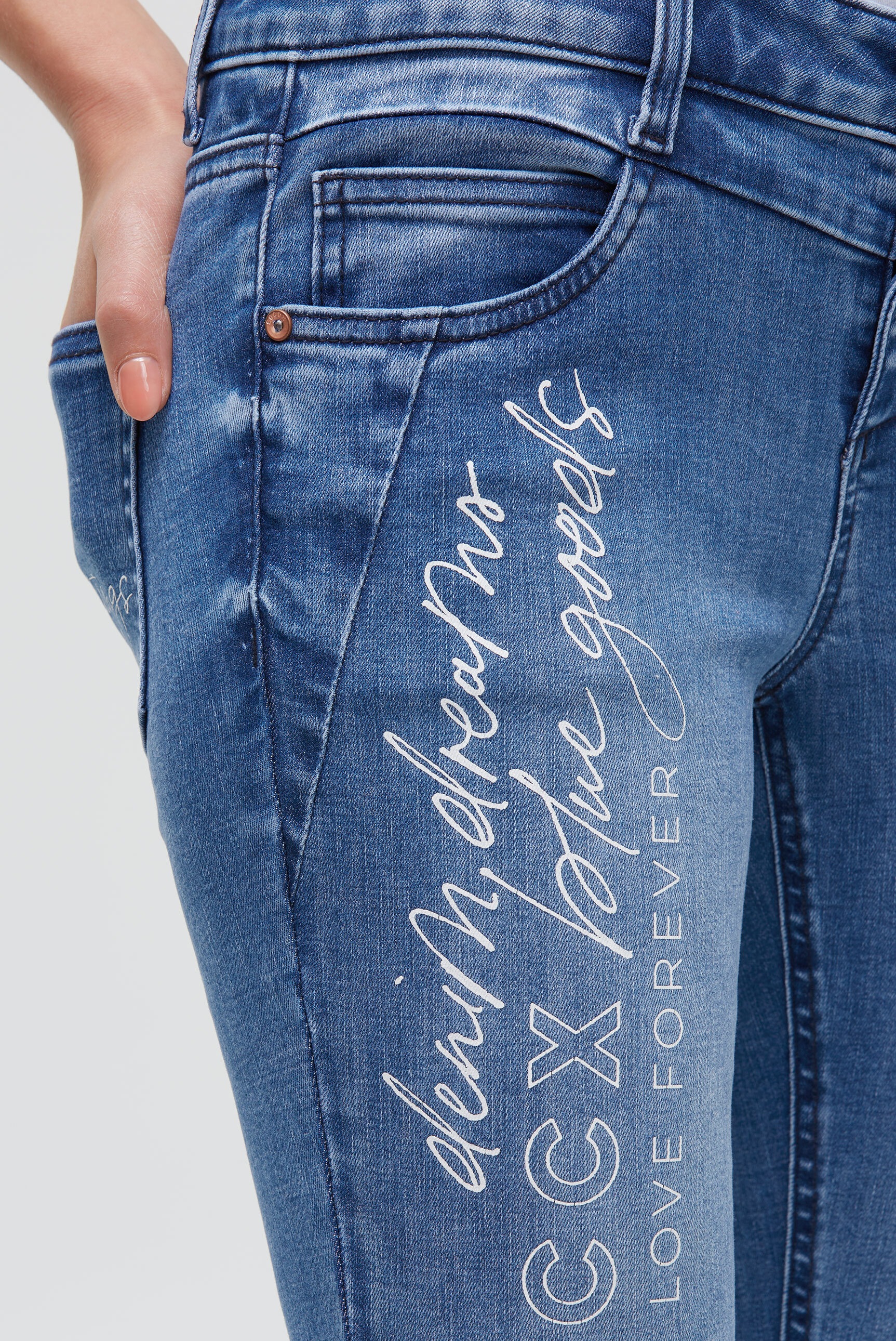 SOCCX Slim-fit-Jeans mit normaler Leibhöhe