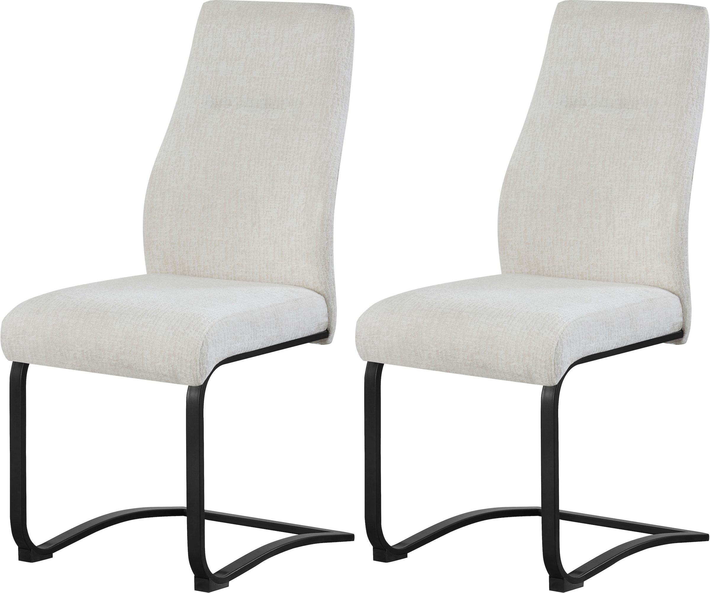 Home affaire Esszimmerstuhl "VERNON, 2er Set, mit Metallgestell in matt schwarz" (Set) 2 Stk.in verschiedenen Farben, Belsatbarkeit pro Stuhl 120 kg