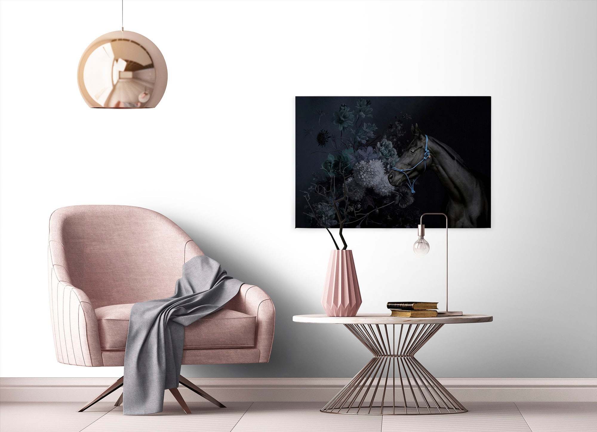 A.S. Création Leinwandbild »horses«, Kunst-Tiere-Kinder, (1 St.), Keilrahmen Bild Blumen Floral Pferd Leinwand-Bild Wohnzimmer modern