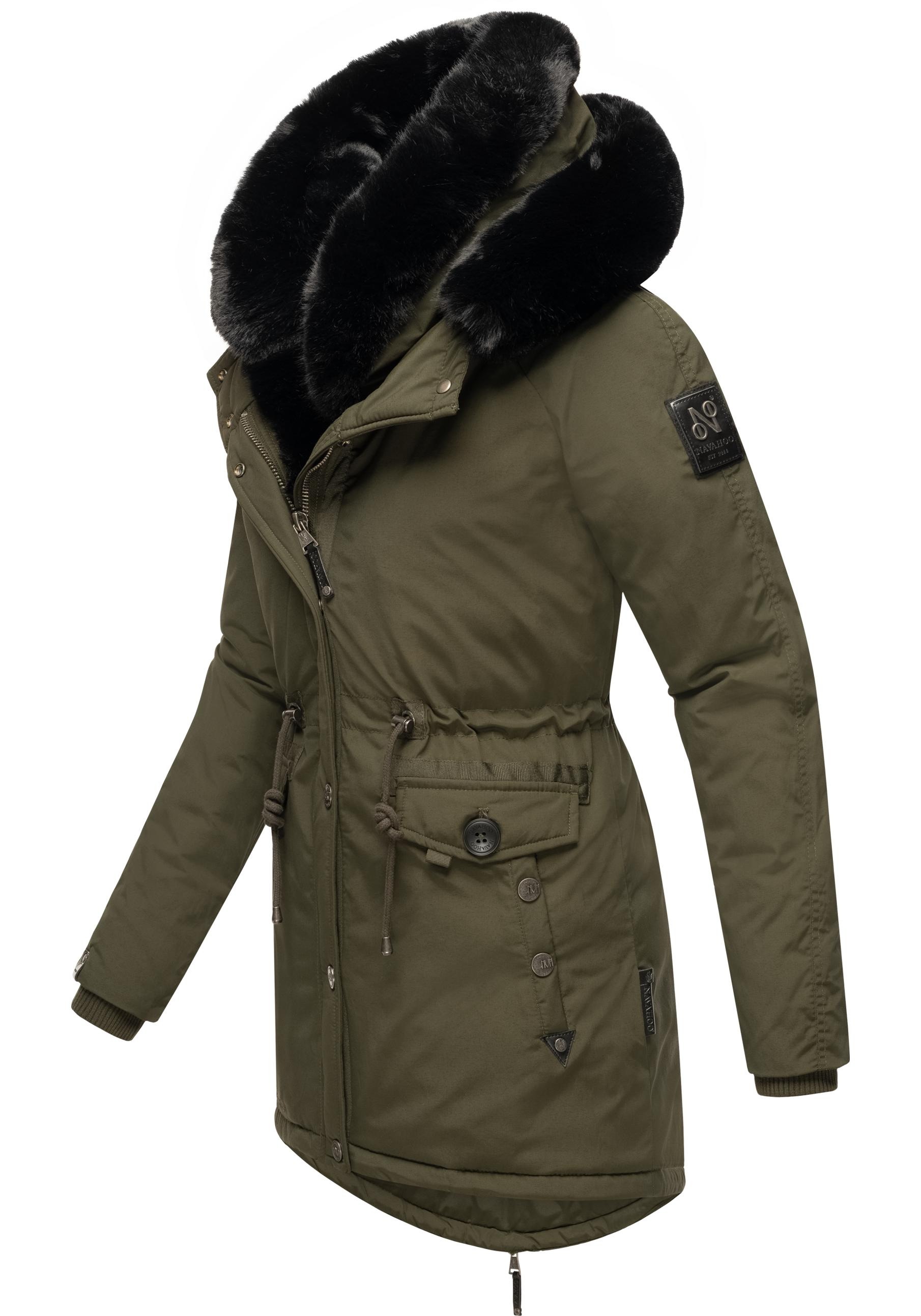 Navahoo Wintermantel »Sweety Deluxe«, modischer Winterparka mit großer doppelter Kapuze