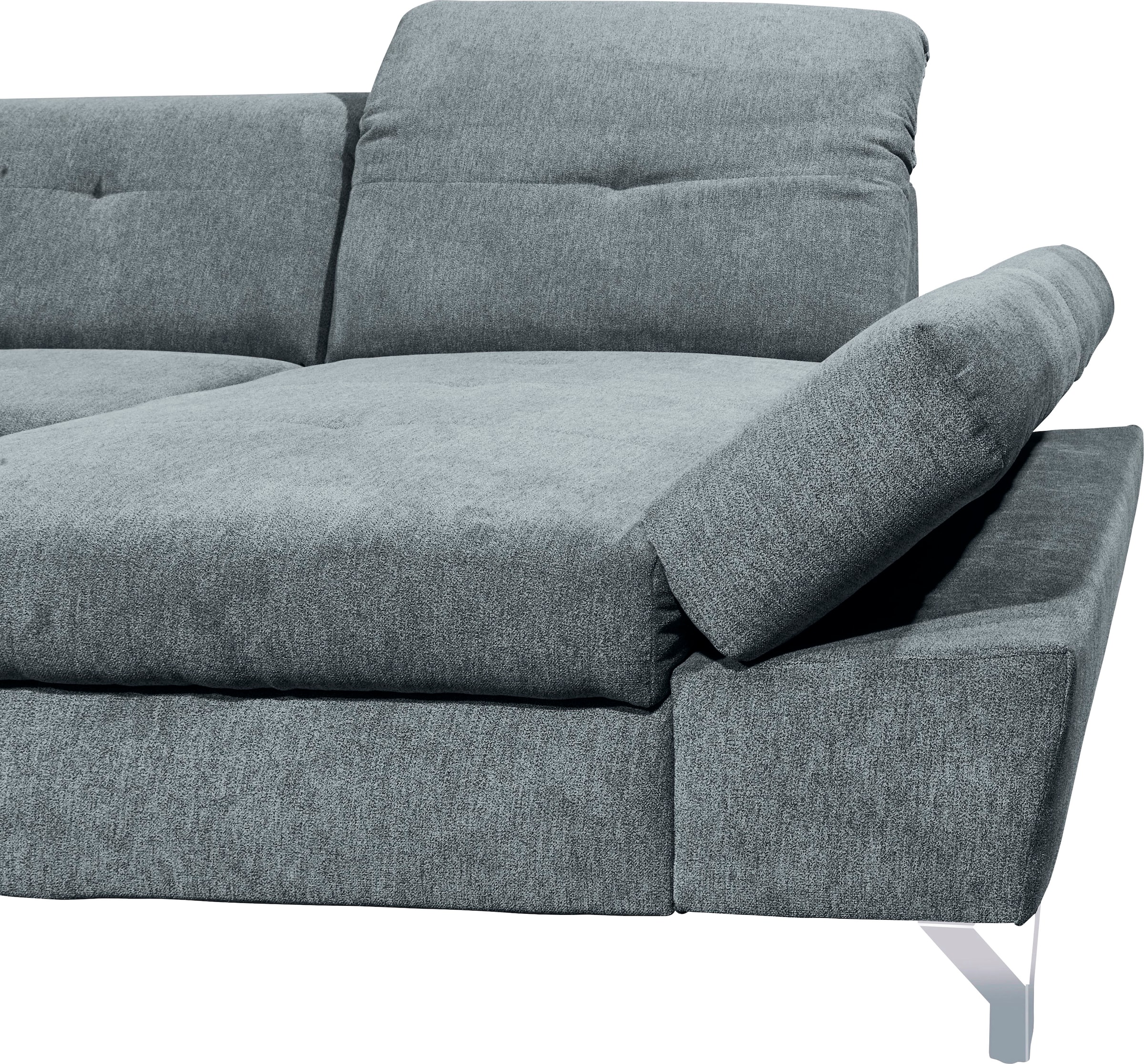 ED EXCITING DESIGN Wohnlandschaft »Melfi U-Form mit Bettfunktion, Bettkasten«, Arm- & Kopfteilverstellung & 3 Nierenkissen