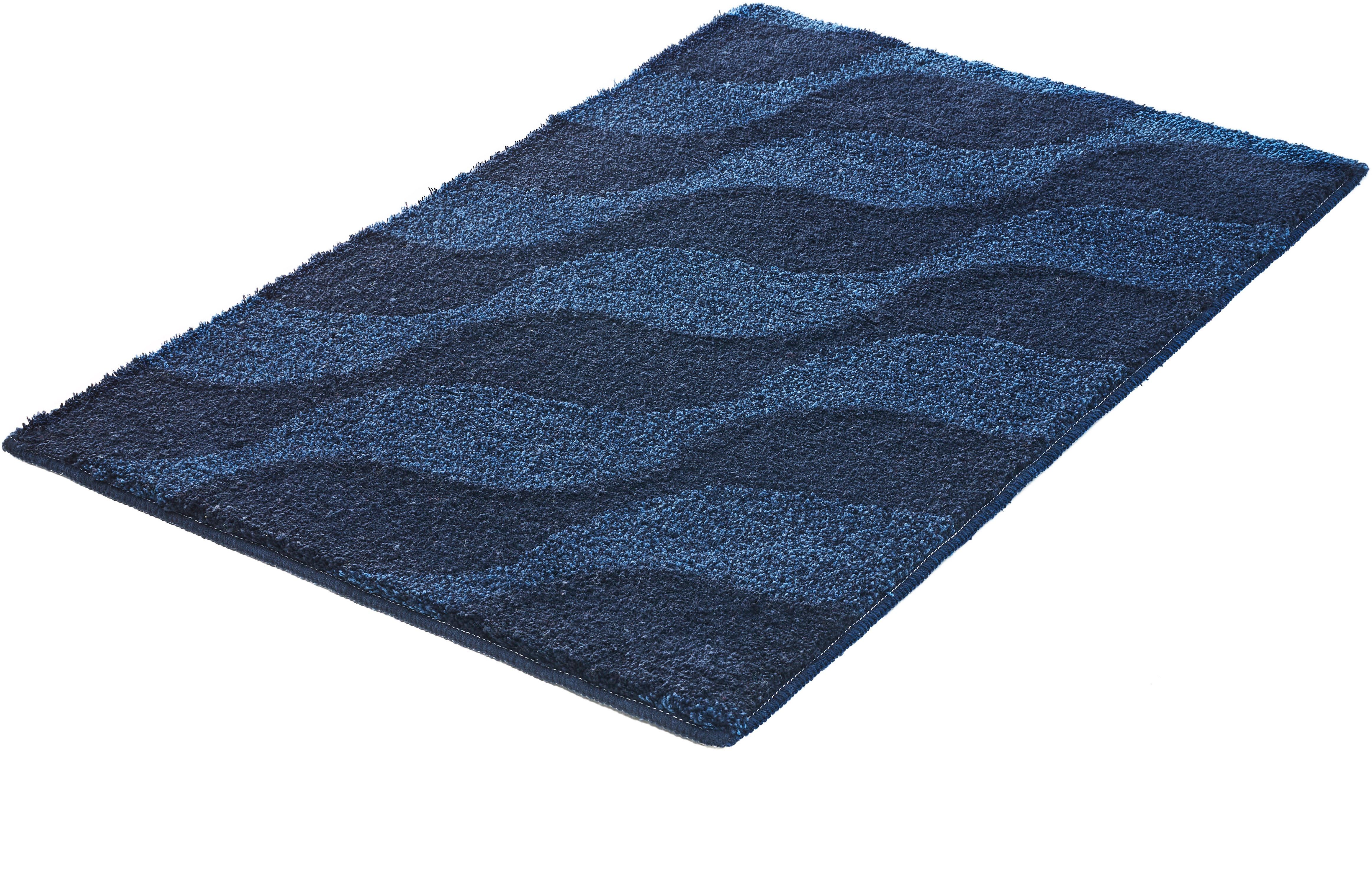 Kleine Wolke ""Onda", Badvorleger, Badezimmer Teppich" Höhe 15 mm rutschhemmend beschichtet fußbodenheizungsgeeignet Badteppich, modernes Ton in Ton Wellendesign, flauschig