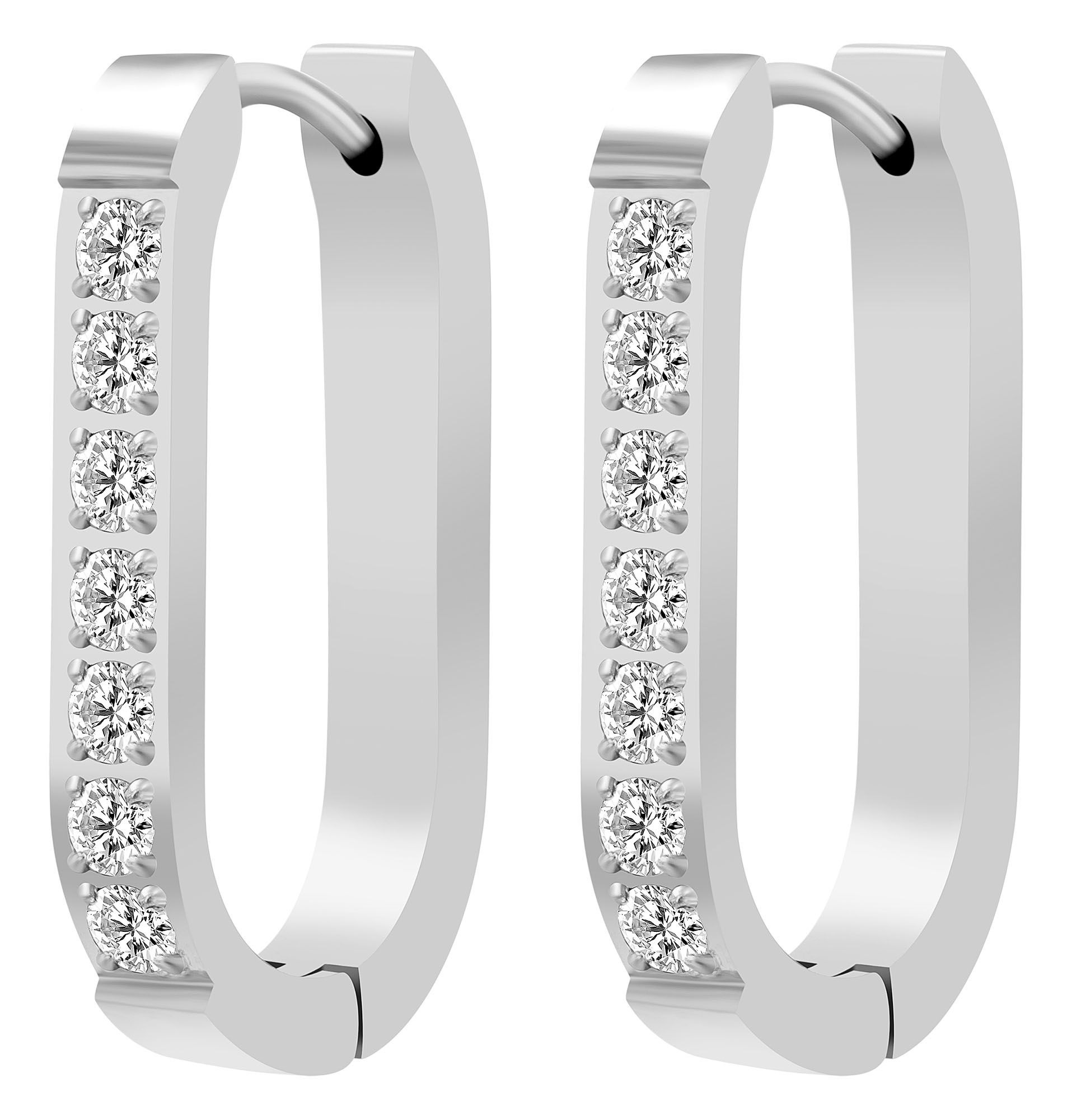 Adelia´s Klappcreolen »Damen Ohrringe – Klappcreole aus Edelstahl« Ideal als Geschenk zum Muttertag