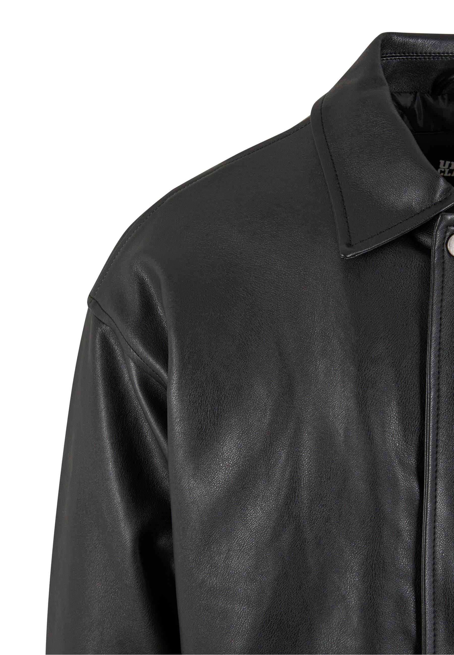 URBAN CLASSICS Lederjacke »Urban Classics Synthetic Leather Blouson« 1 Stk. tlg. ohne Kapuze