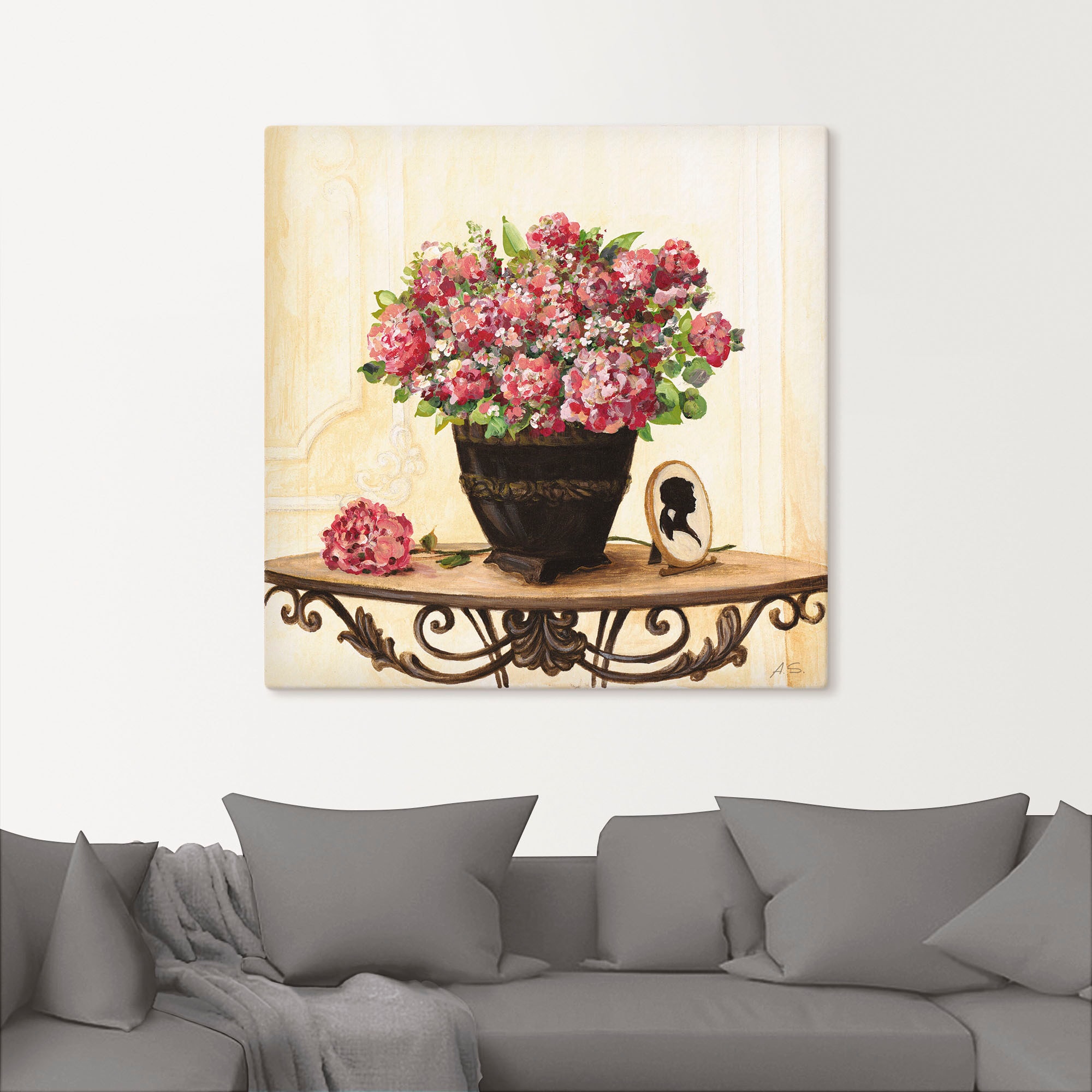 Artland Leinwandbild "Bouquet von roten Hortensien", Arrangements, (1 St.), günstig online kaufen