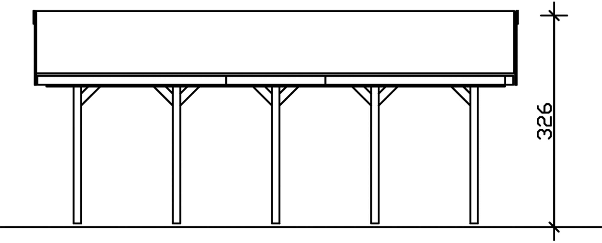 Skanholz Einzelcarport »Wallgau«, Nadelholz, 340 cm, Grün, mit schwarzen Dachschindeln