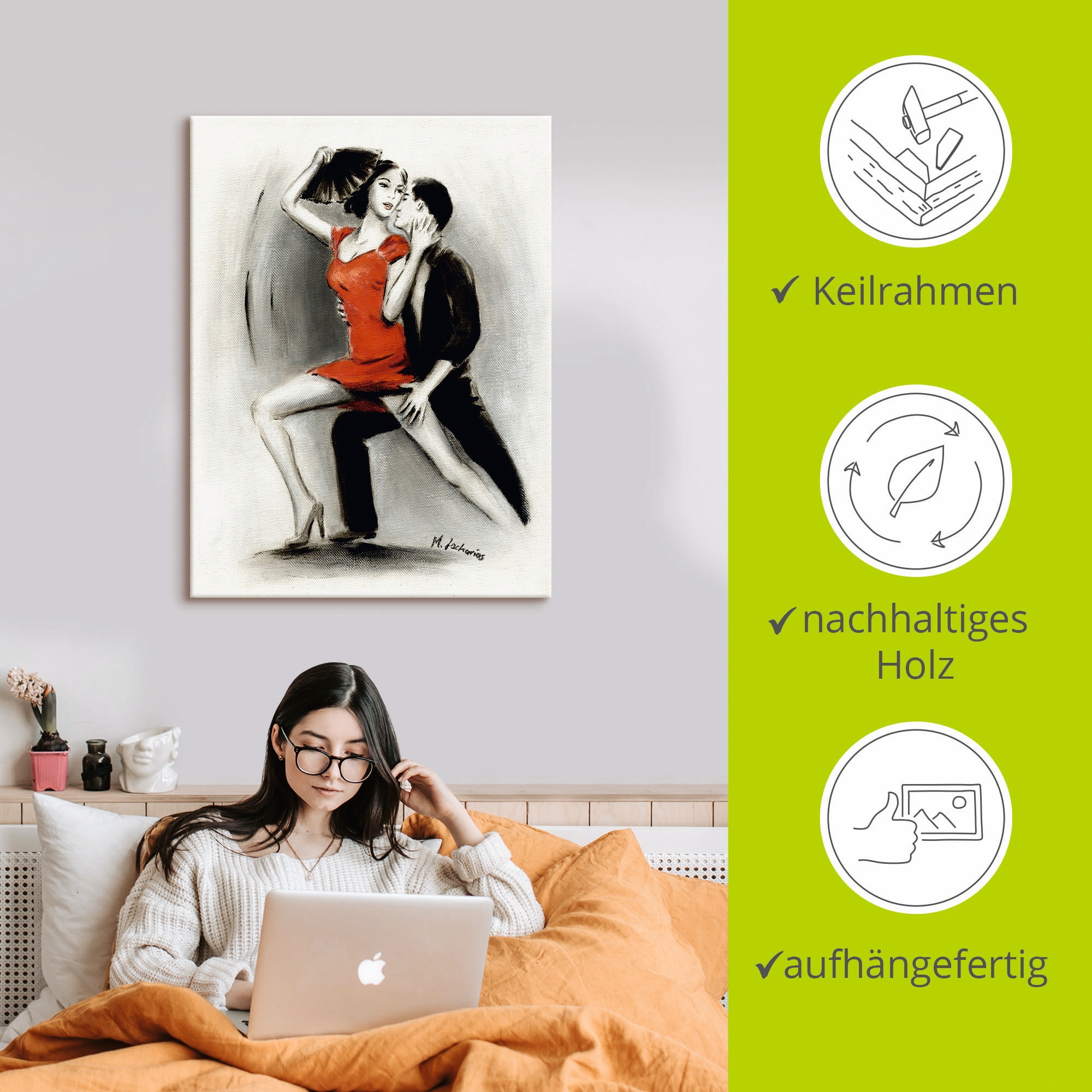 Artland Wandbild »Leidenschaftliches Tanzpaar«, Menschen, (1 St.), als Leinwandbild in verschied. Größen