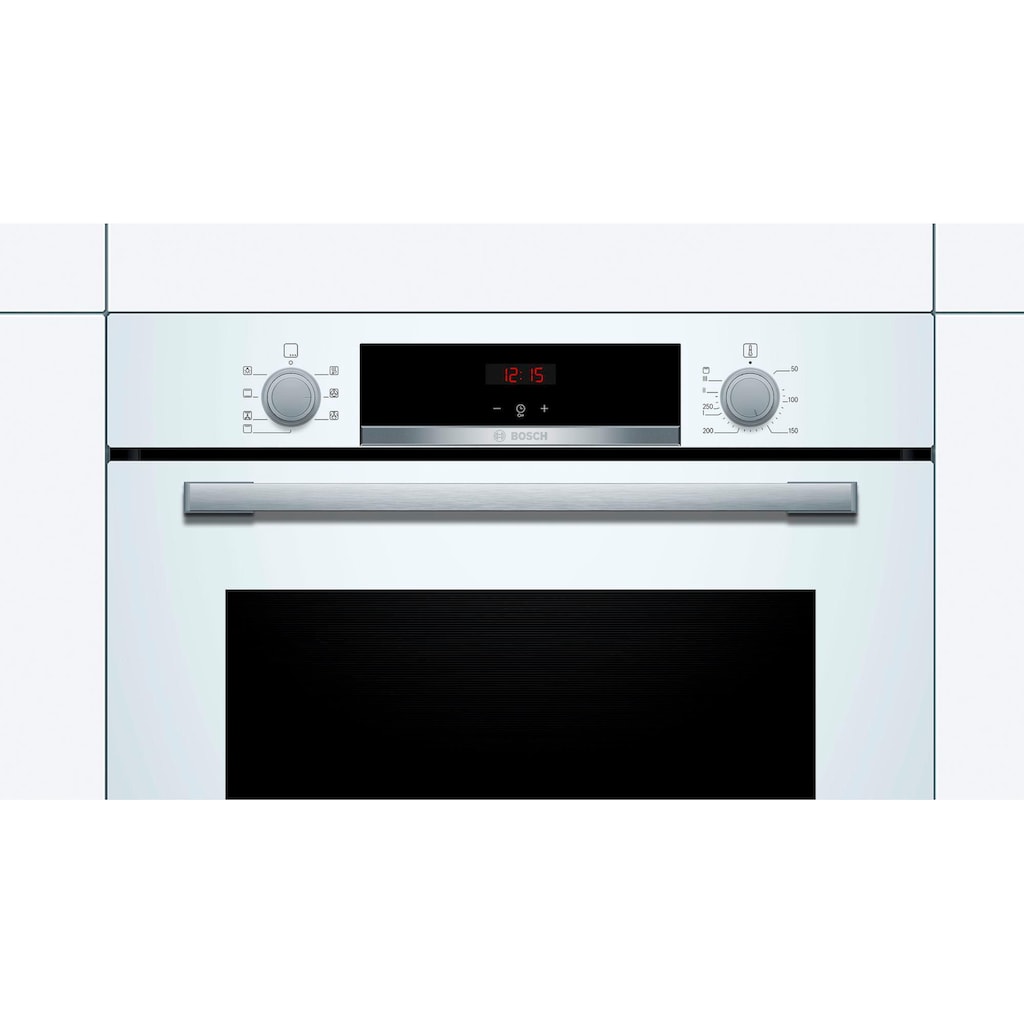 BOSCH Einbaubackofen »HBA533BW1«, 4, HBA533BW1, mit Teleskopauszug nachrüstbar, ecoClean Direct