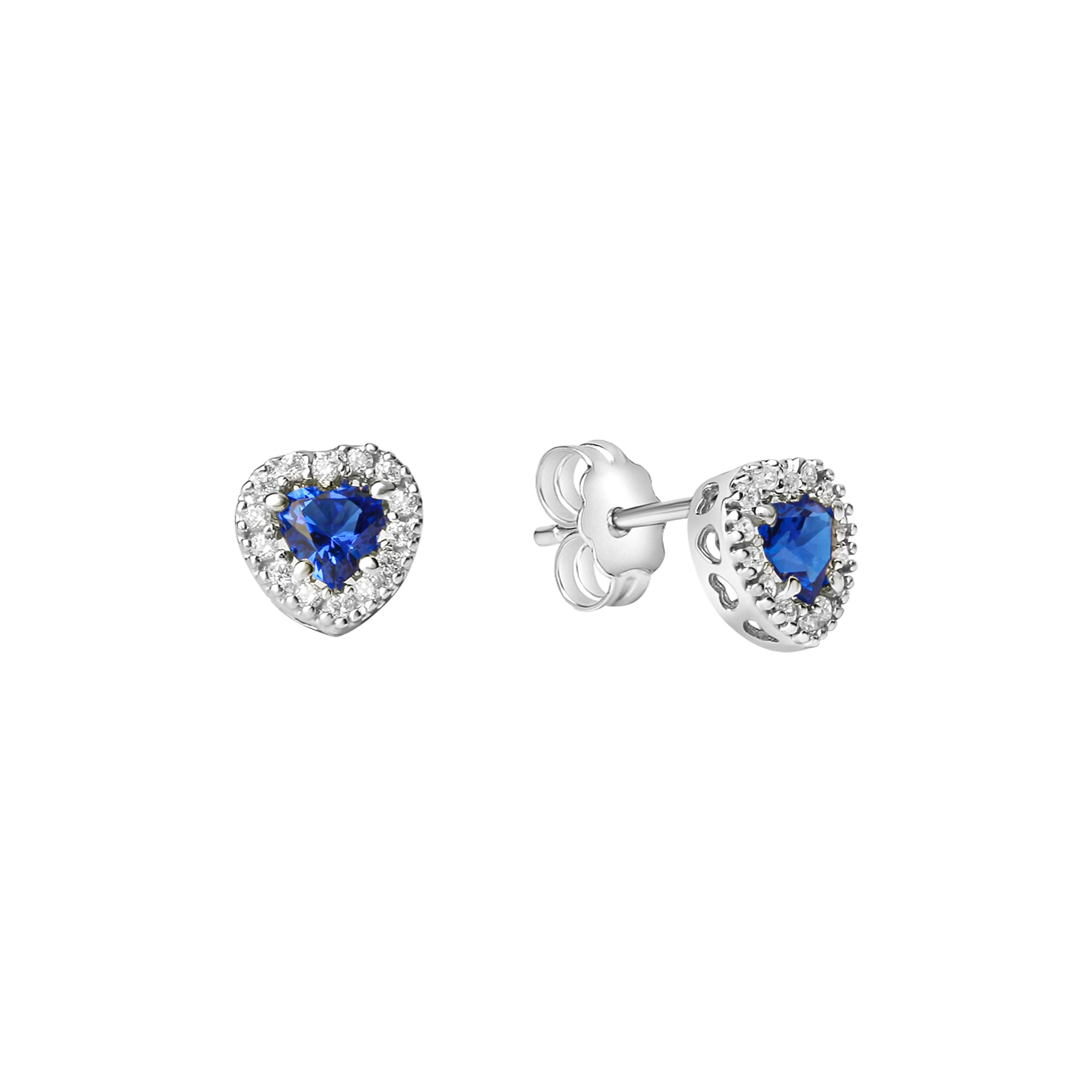 "Paar Ohrstecker VIVANCE ""375/- Weißgold Zirkonia blau und weiß"", weiß (weiß, blau), Ohrringe, Damen, one-size, Gold"