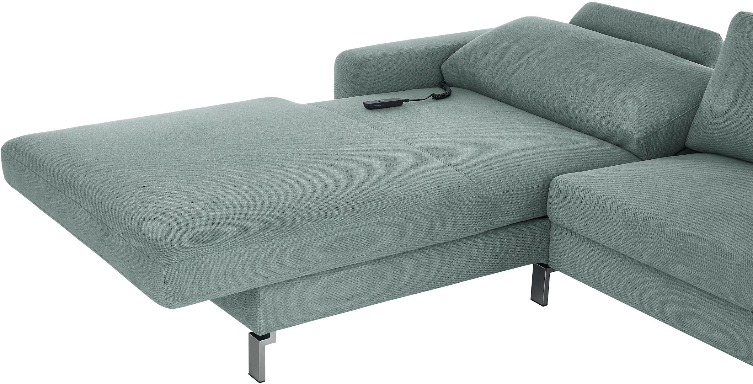 3C Candy Ecksofa »Lecce, wahlweise PUR-Schaumstoff oder  Tonnentaschenfederkern«, Bett im 2,5-Sitzer und teilmotorische  Schlaffunktion im Longchair | BAUR