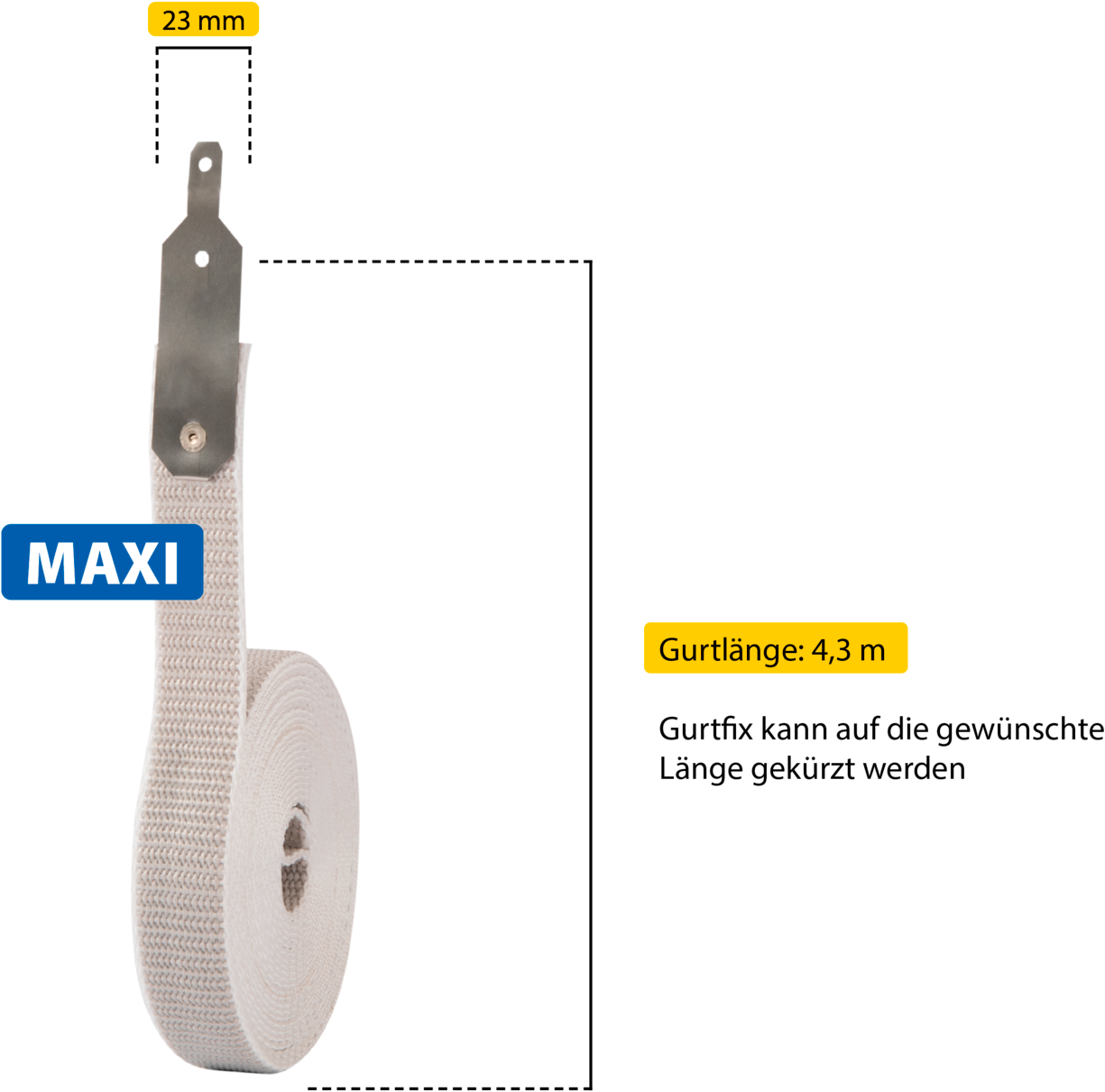 SCHELLENBERG Reparatur-Set »Rollladen Gurtfix für das Rollladensystem Maxi«, für alte Gurtbänder in unterschiedlichen Farben, 23 mm x 4,3 m
