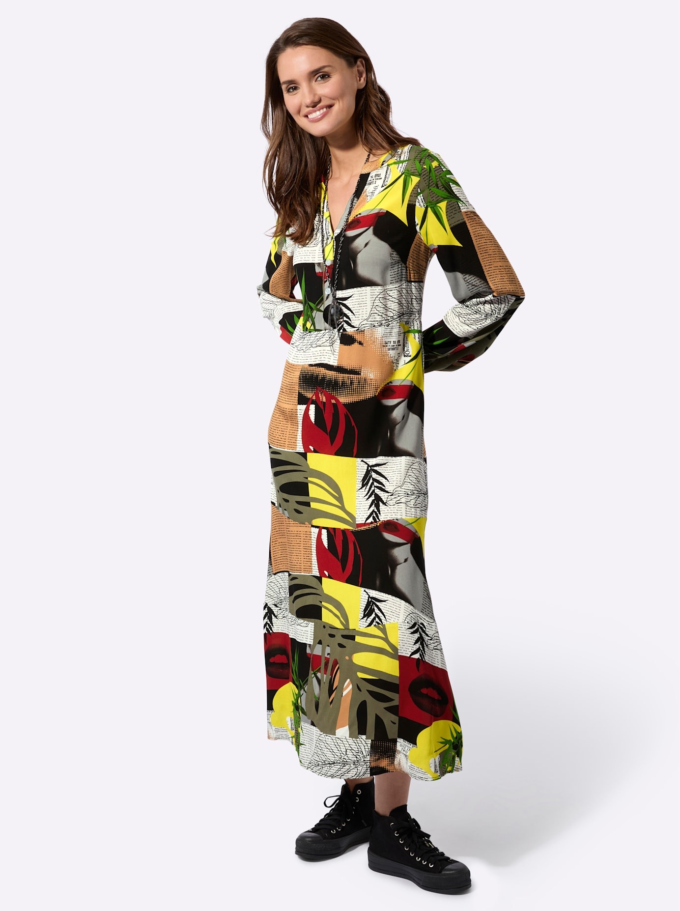 Inspirationen A-Linien-Kleid "Druck-Kleid" günstig online kaufen