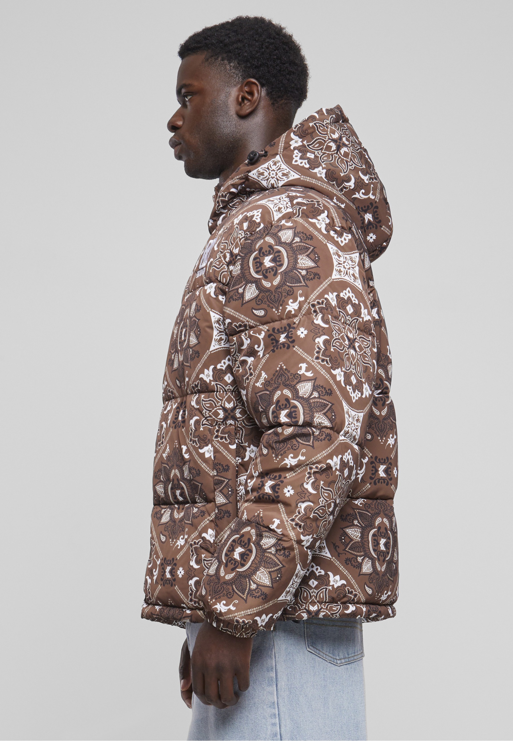 Karl Kani Winterjacke »Karl Kani Herren KM233-037-2 KK OG Paisley Puffer Jacket« 1 Stk. tlg. mit Kapuze