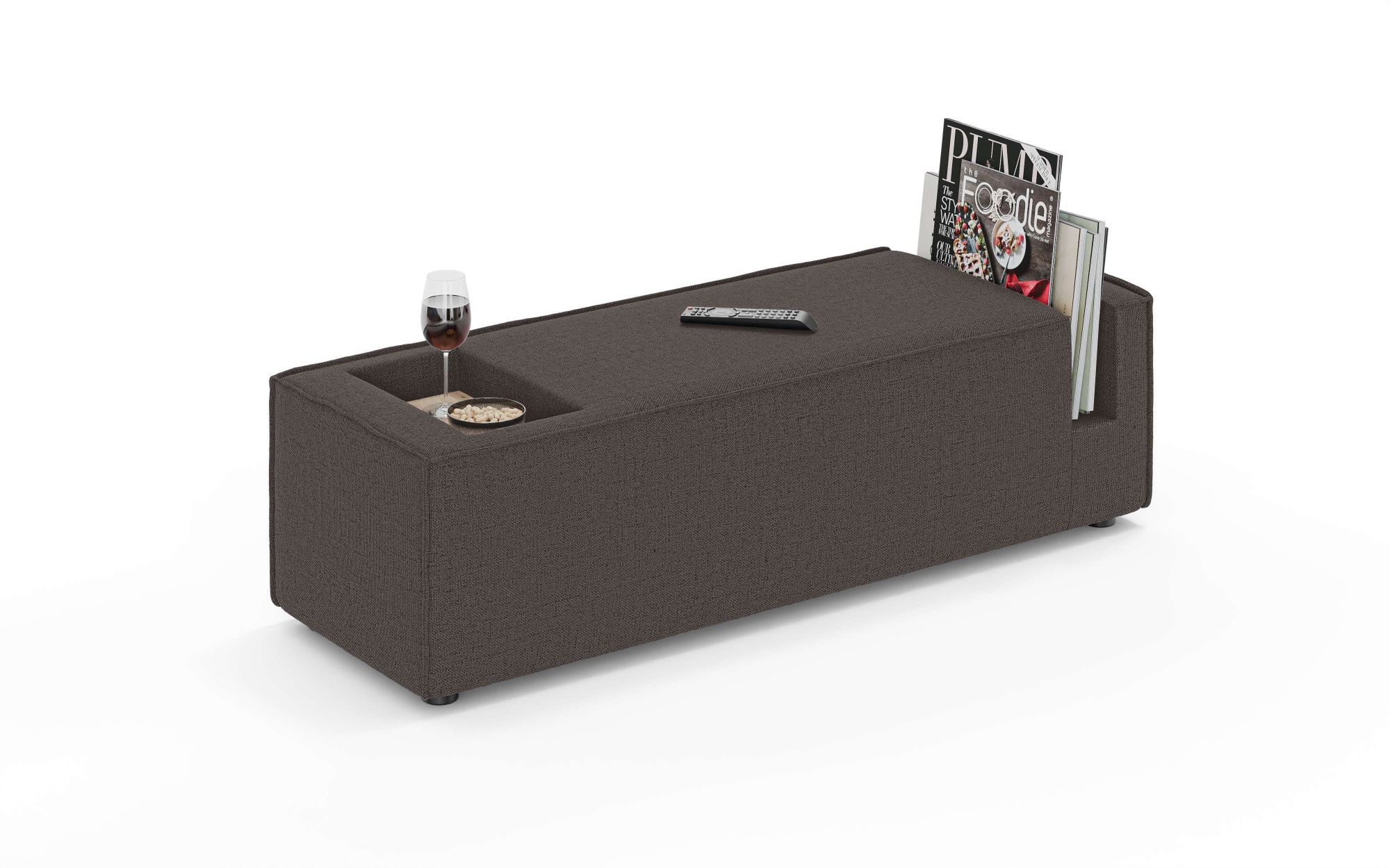 OTTO home Sofaelement "HAILY Tisch XL für das Modulsofa, extra tief, Maße B/T/H: 45/130/37 cm" als Modul oder separat verwendbar, mit Steckfach und Ablagefläche