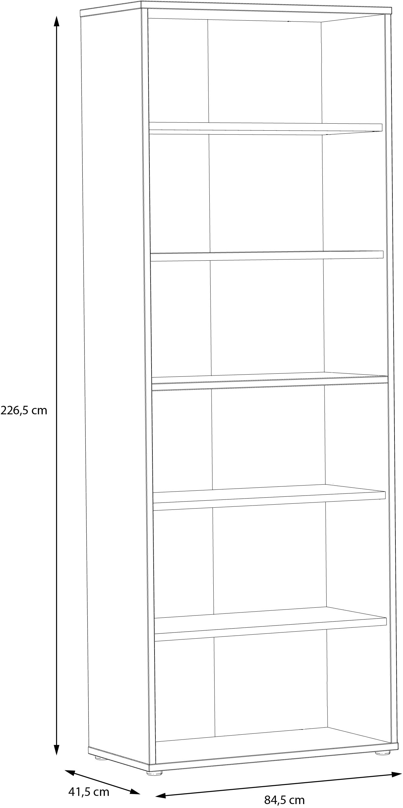 FORTE Aktenregal »Goldsboro«, mit 6 offenen Fächern, unterschiedliche Breiten, Höhe 226,5 cm