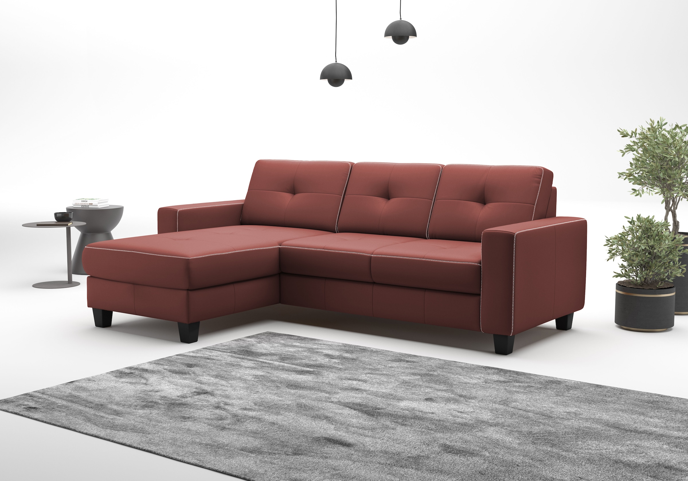 OTTO home Ecksofa "Varese" wahlweise mit Schlaffunktion und Bettkasten