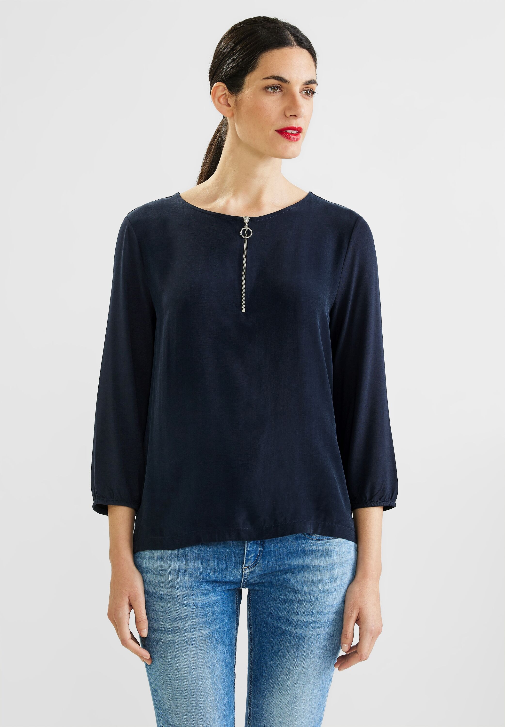 Damen Tops Mit 3/4 Ärmeln - Lockere Passform Rundhals Für Sommer & Alltag