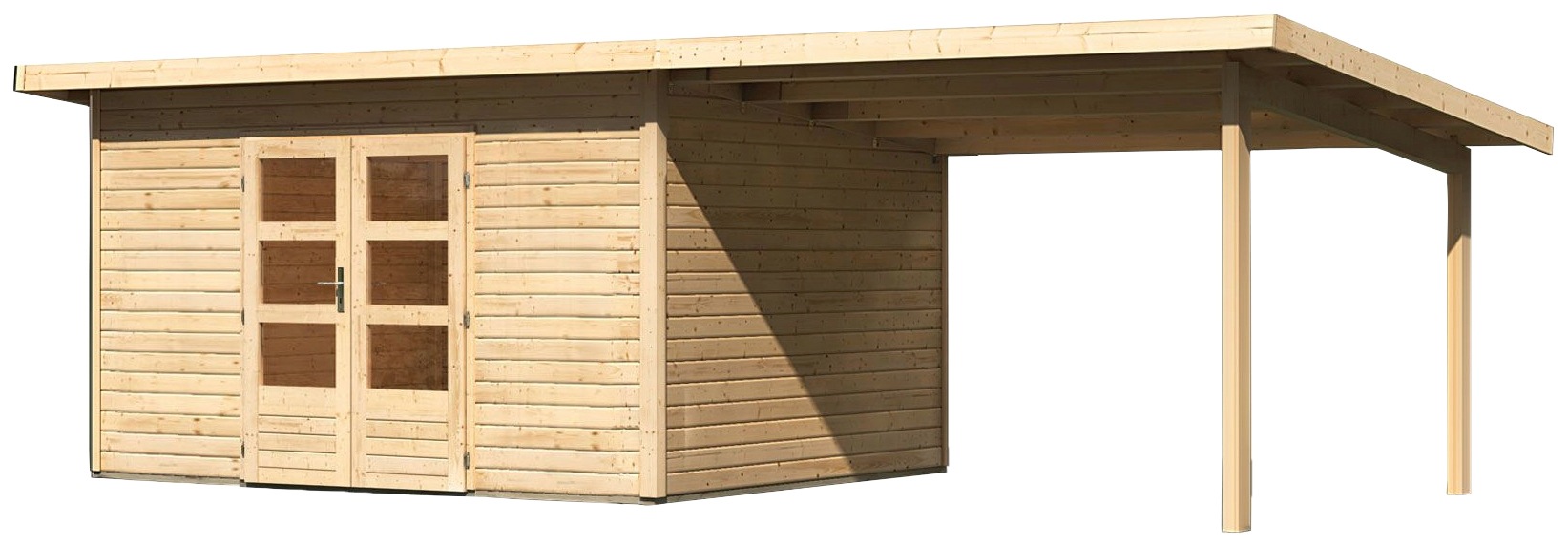 Karibu Gartenhaus »Perlsee 4«, (Set), mit Anbaudach