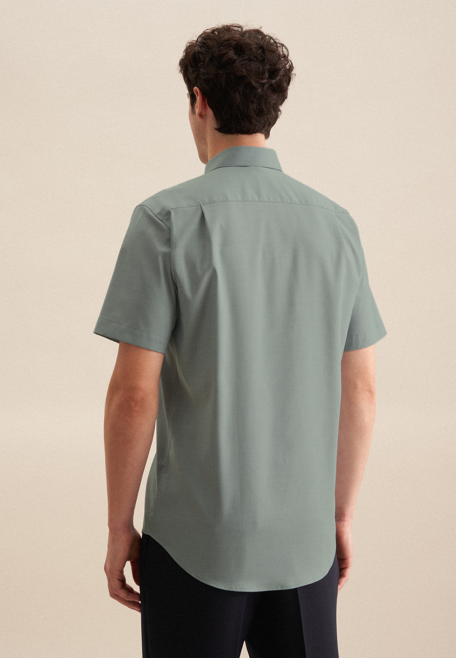 seidensticker Businesshemd »Regular«, Regular Kurzarm Button-Down-Kragen Struktur