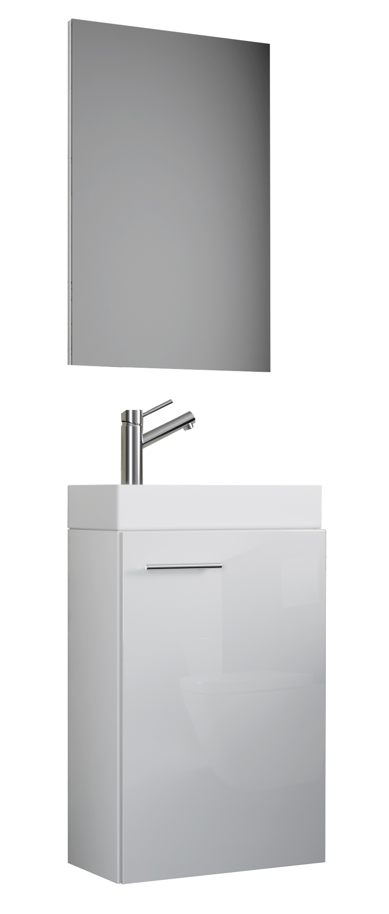 Waschtisch VCM, B:41cm T:22cm, weiß, Badezimmer, Waschtische, "3-tlg Gäste WC Waschplatz Waschtisch Slito Spiegel"