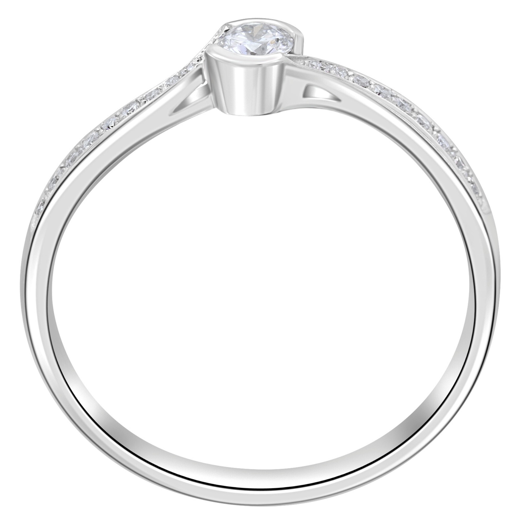 ONE ELEMENT Diamantring »0,16 ct Diamant Brillant Memoire«, mit Center Ring – aus 585 Weißgold – perfekt als Geschenk zum Jahrestag oder Geburtstag