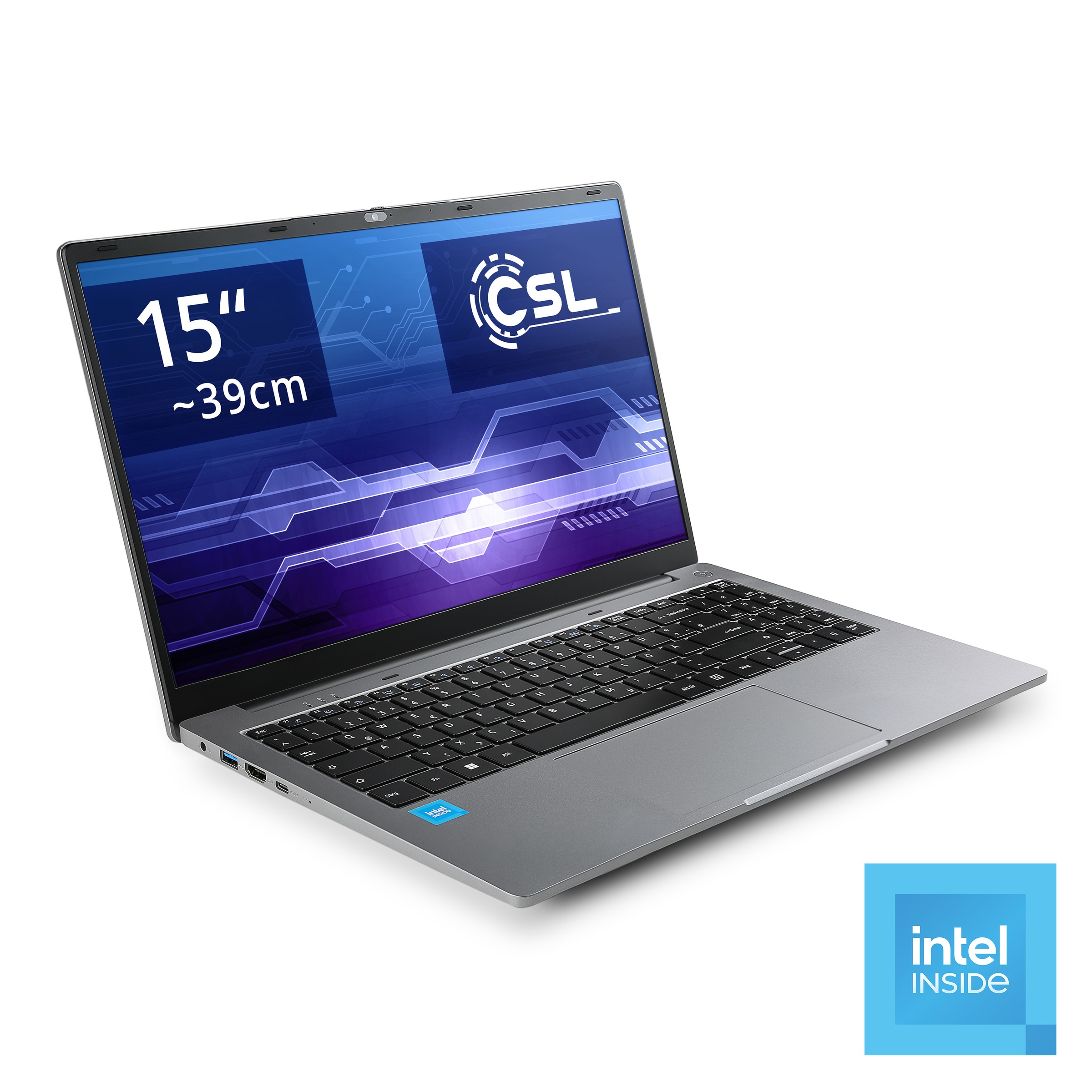 CSL Notebook "R'Evolve C15 v4 Windows 11", 16 GB RAM 4.000 GB SSD, N-Reihe, Microsoft Windows 11 Pro (64 Bit), silber, Notebooks