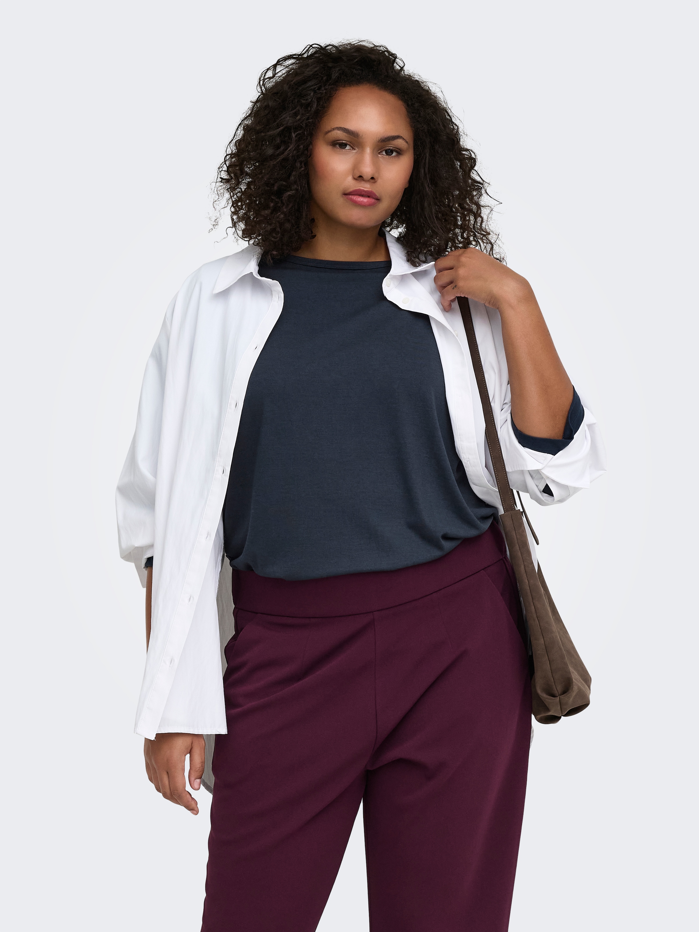 ONLY CARMAKOMA 3/4-Arm-Shirt "CARCARLINNE 3/4 BOATNECK TOP JRS" Materialmix, normal geschnitten