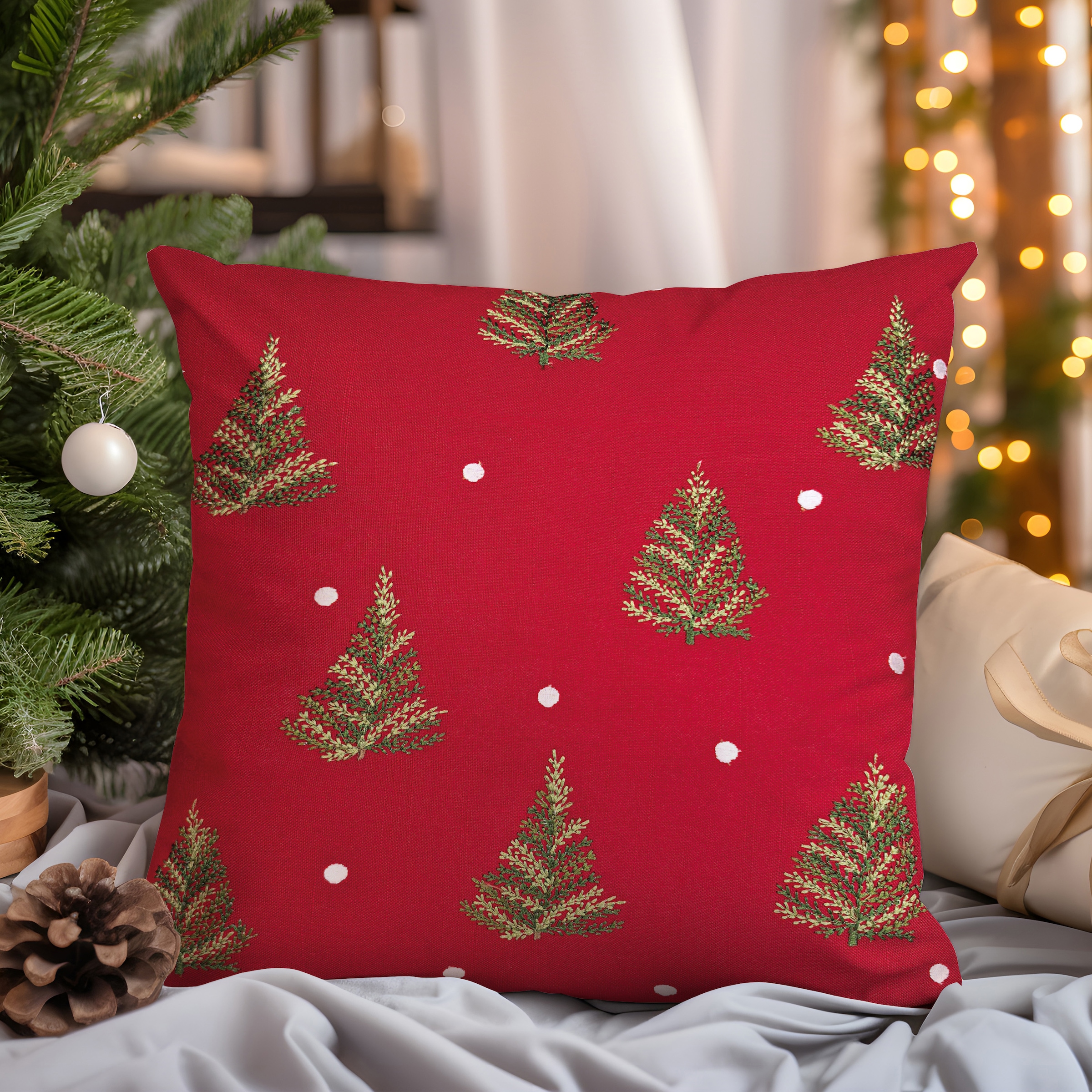 my home Kissenbezug »Josselin«, (1 St.), Weihnachtlich, bestickt, mit Paspel, Hingucker