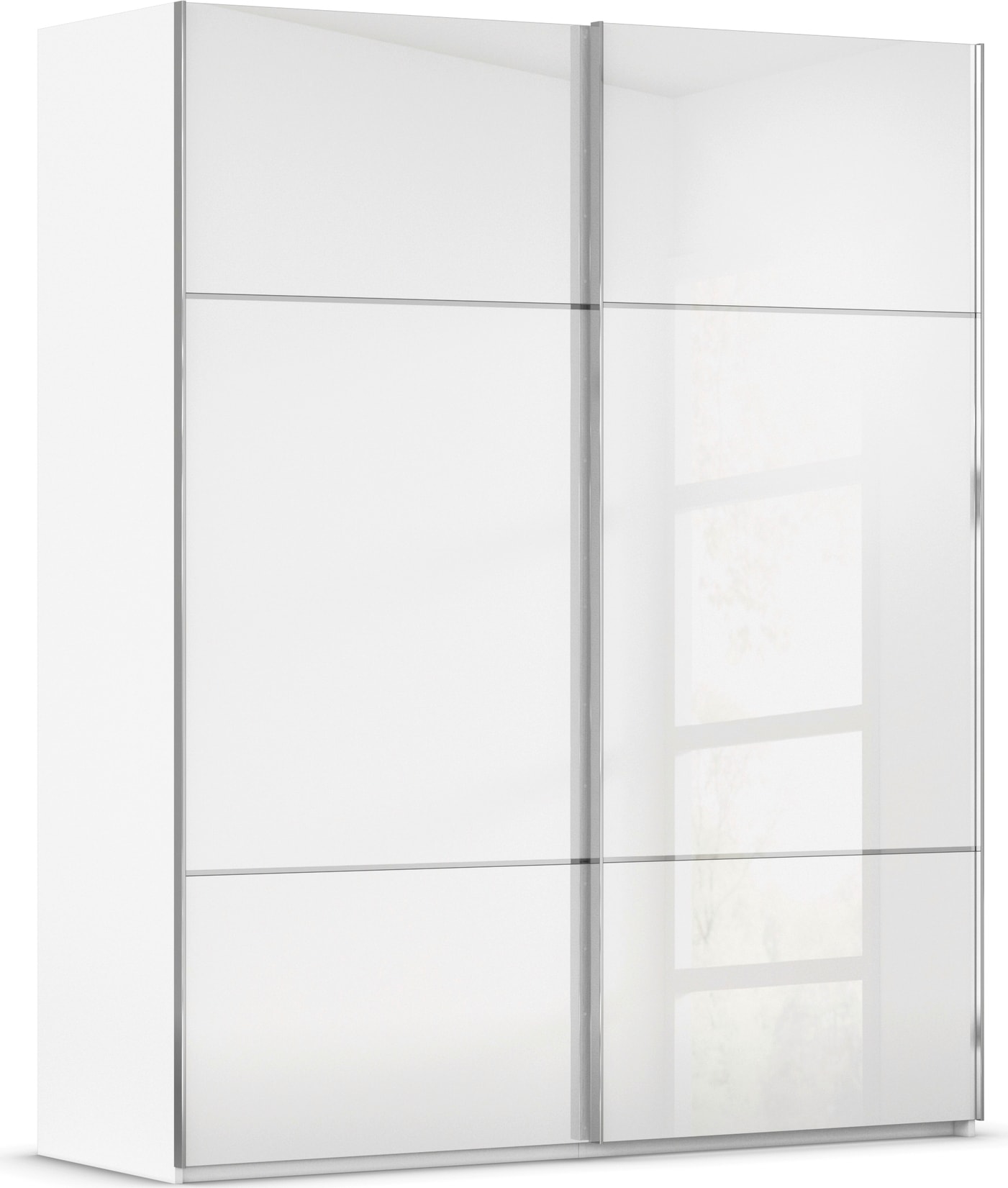 rauch "Kleiderschrank Schrank Garderobe Schlafzimmerschrank SCALE-TRIO" edle dreigeteilte Front mit 2 Zierleisten Glasfront MADE IN GERMANY