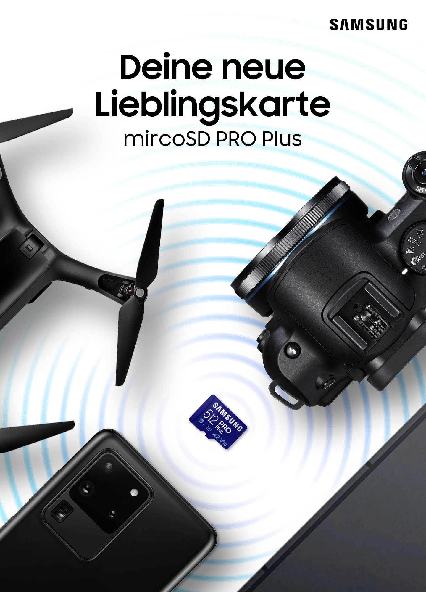 Samsung Speicherkarte »PRO Plus microSDXC Full HD & 4K UHD inkl. USB-Kartenleser«, (UHS Class 10 160 MB/s Lesegeschwindigkeit)