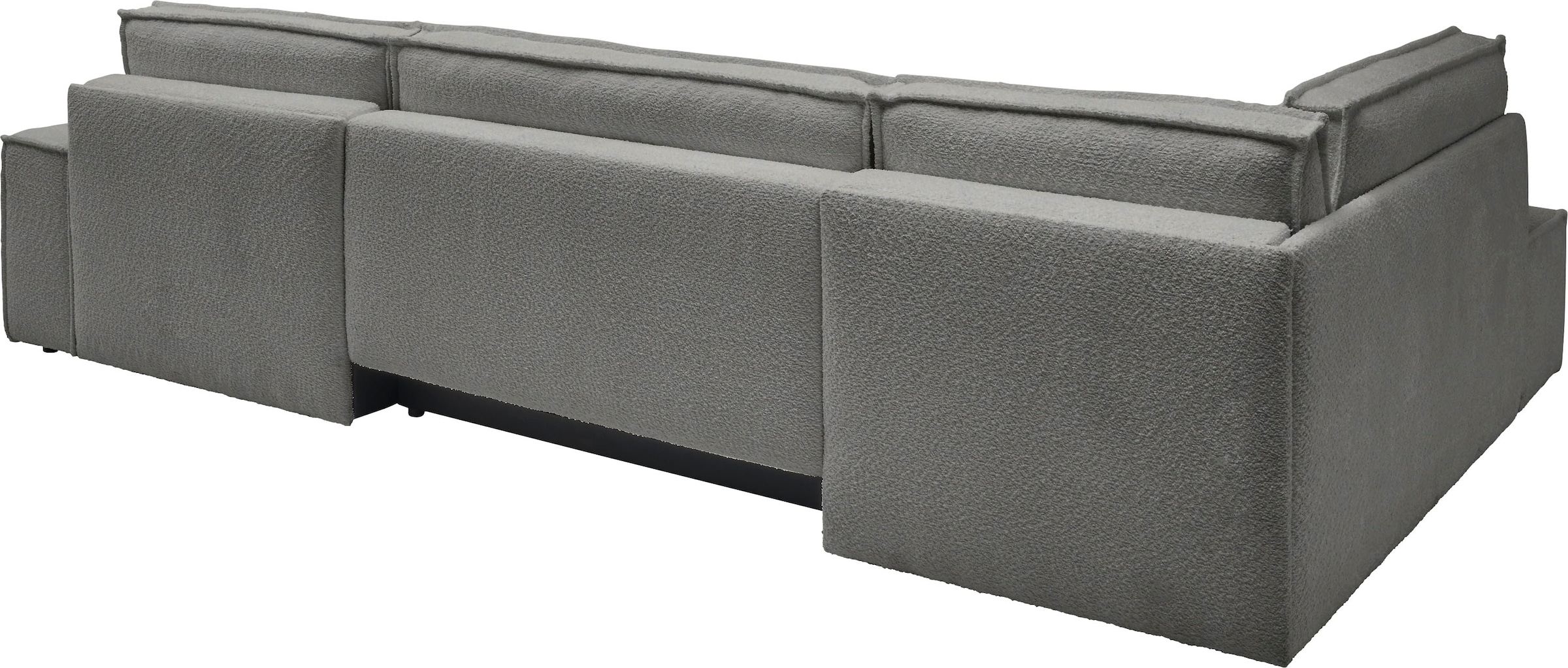 andas Wohnlandschaft »FINNLEY U-Form XXL 329 cm, Schlafsofa, Schlaffunktion m. Bettkasten«, (194/139 cm), Bouclé, Struktur und Cord