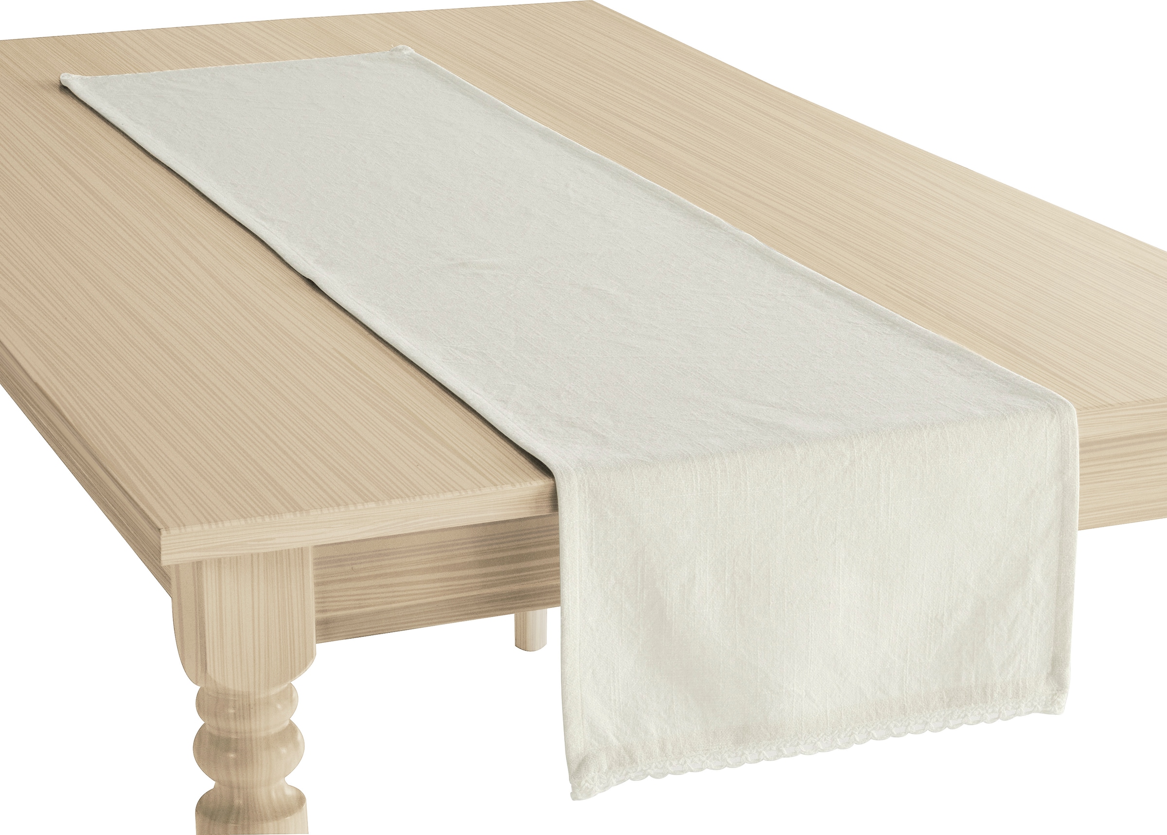 OTTO home Tischläufer "Elyna", (1 St., 1 Stück), uni, mit schöner Spitze, w günstig online kaufen