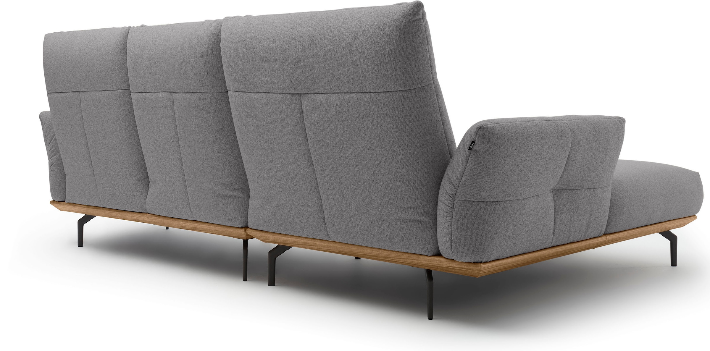 Creation BY ROLF BENZ Ecksofa »CR.460«, Sockel in Nussbaum, Winkelfüße in Umbragrau, Breite 298 cm