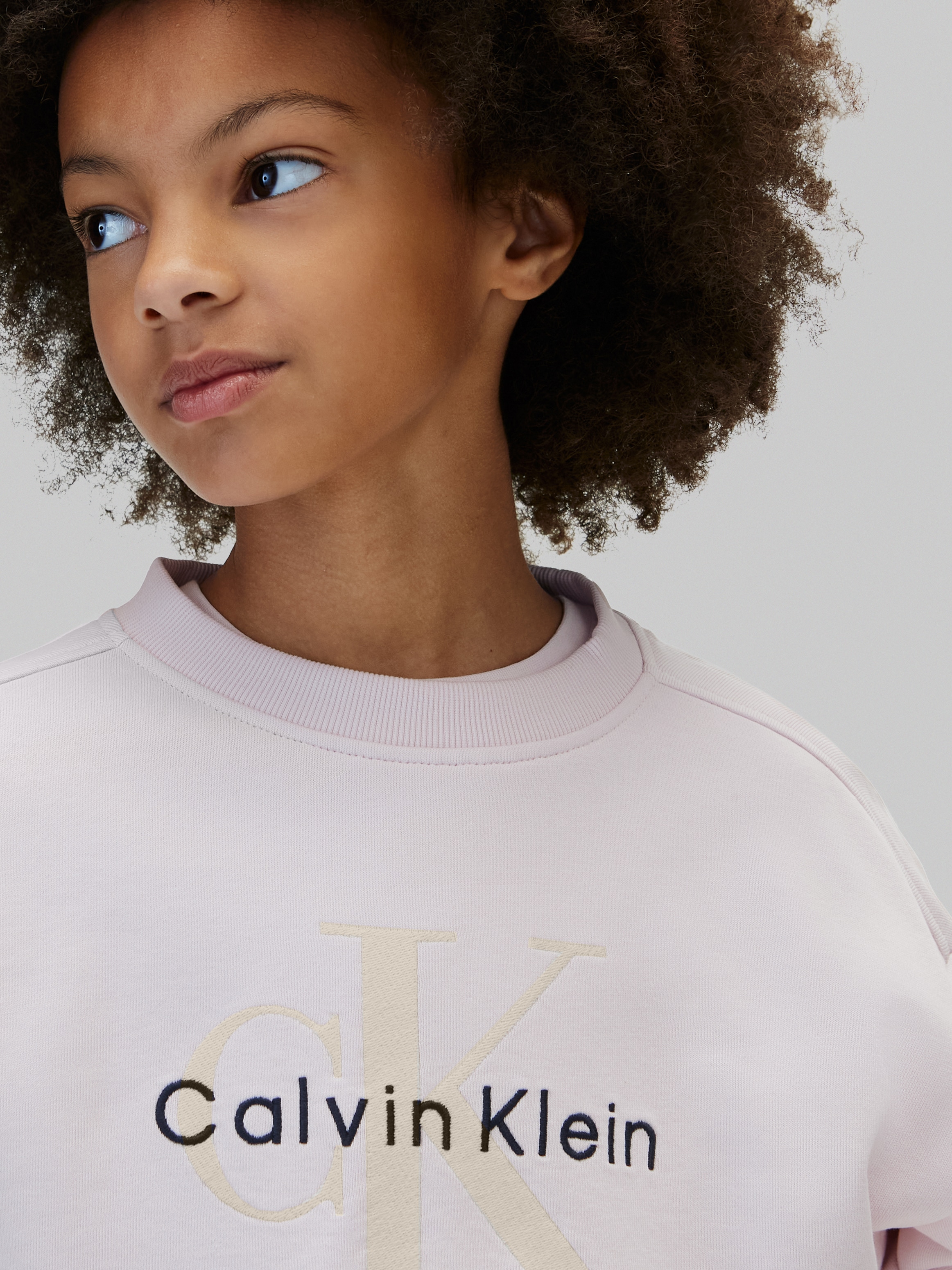Calvin Klein Sweatshirt »MONOLOGO EMBRO CN SWEATSHIRT«, Regular fit, Logoschriftzug
