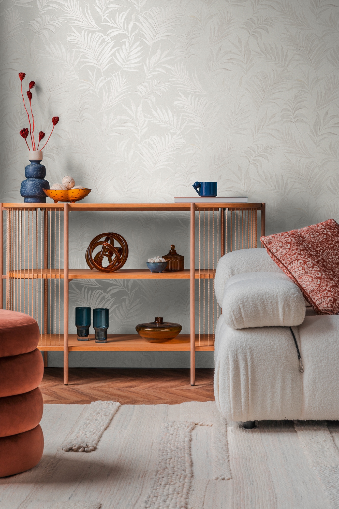 CosmoLiving by Cosmopolitan Vliestapete »Midnight Botanica-Mystery Tapete« matt strukturiert Tropisches Blätterdesign in moderner Eleganz