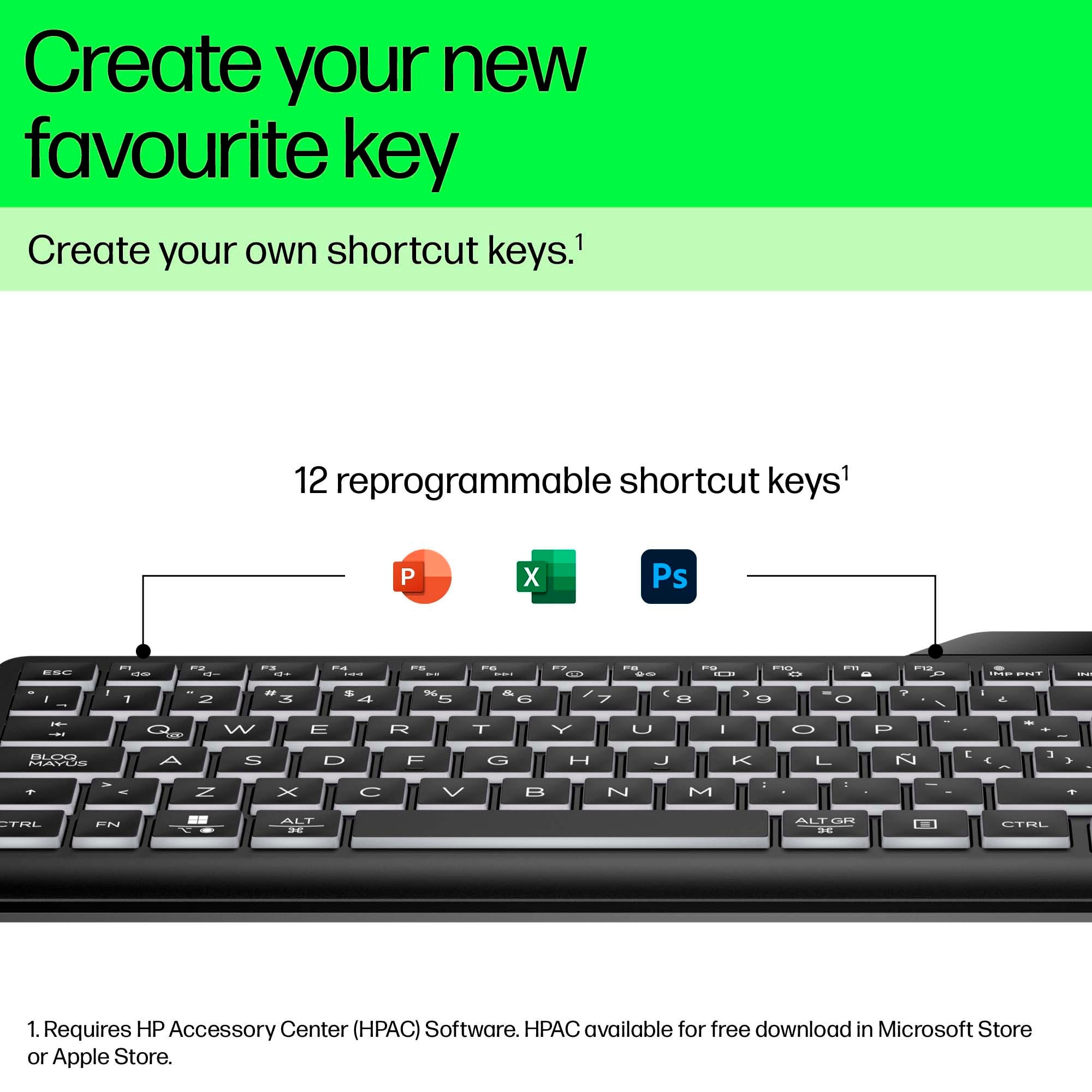 HP Tastatur »400 Backlit Wired Keyboard«, (Ziffernblock-Fn-Tasten)