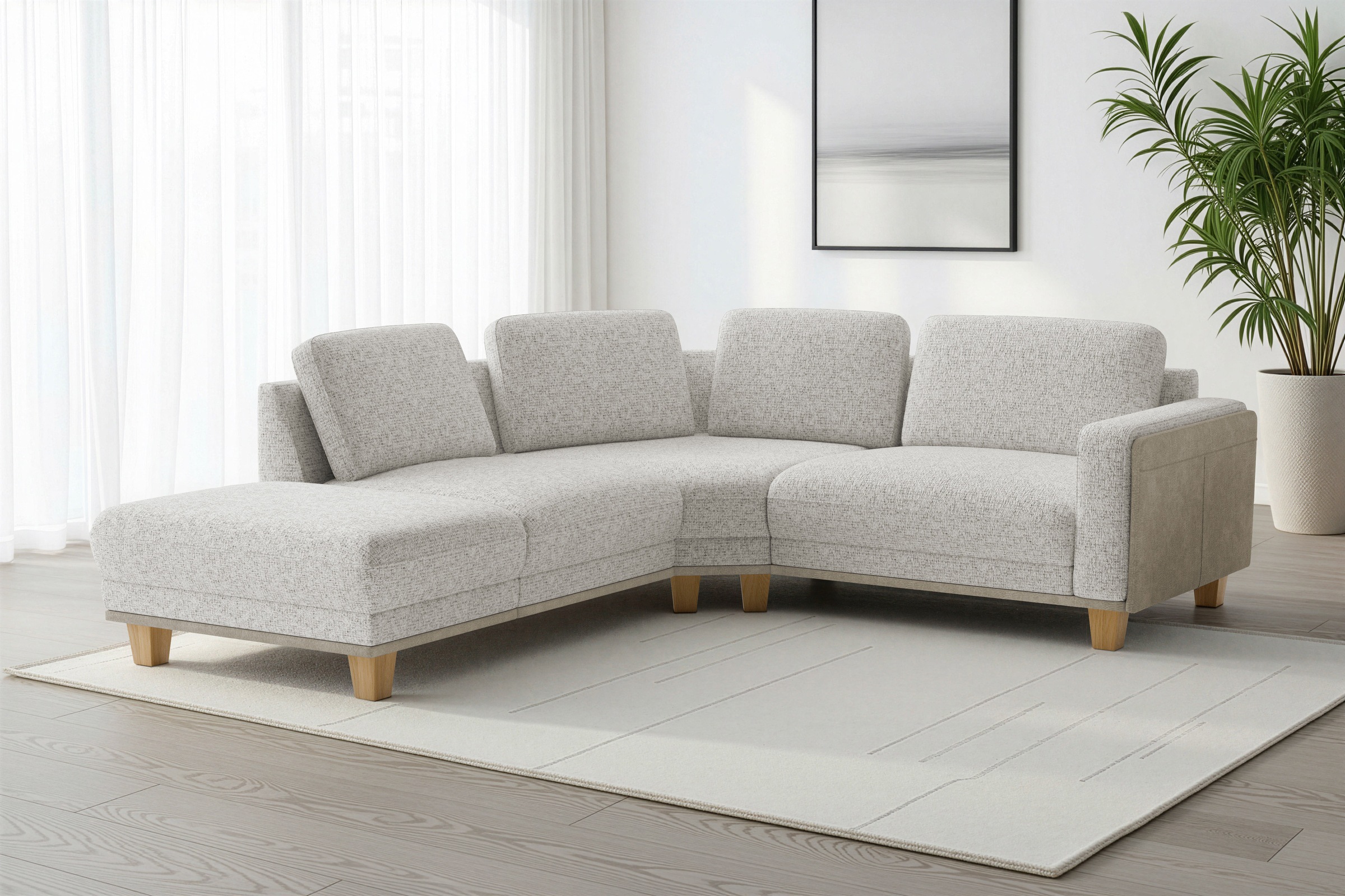 sit&more Ecksofa "Concept" Modernes Sofa in drei Fußfarben zur Auswahl