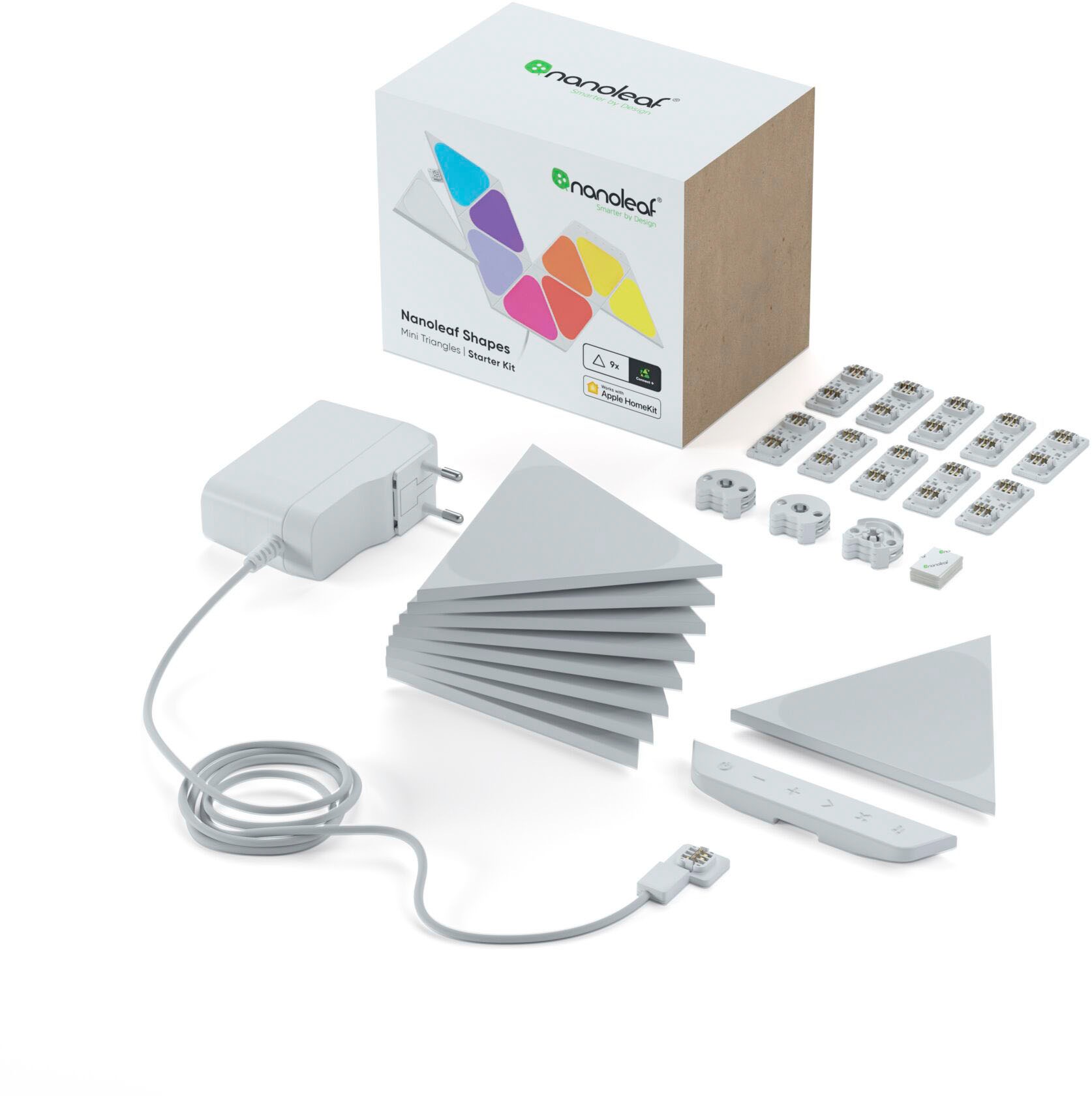 nanoleaf Dekolicht »Nanoleaf Shapes Triangles Mini Starter Kit - 9PK«, Starter Kit - 9 PK, Modulares Stecksystem, Smarte Technologie