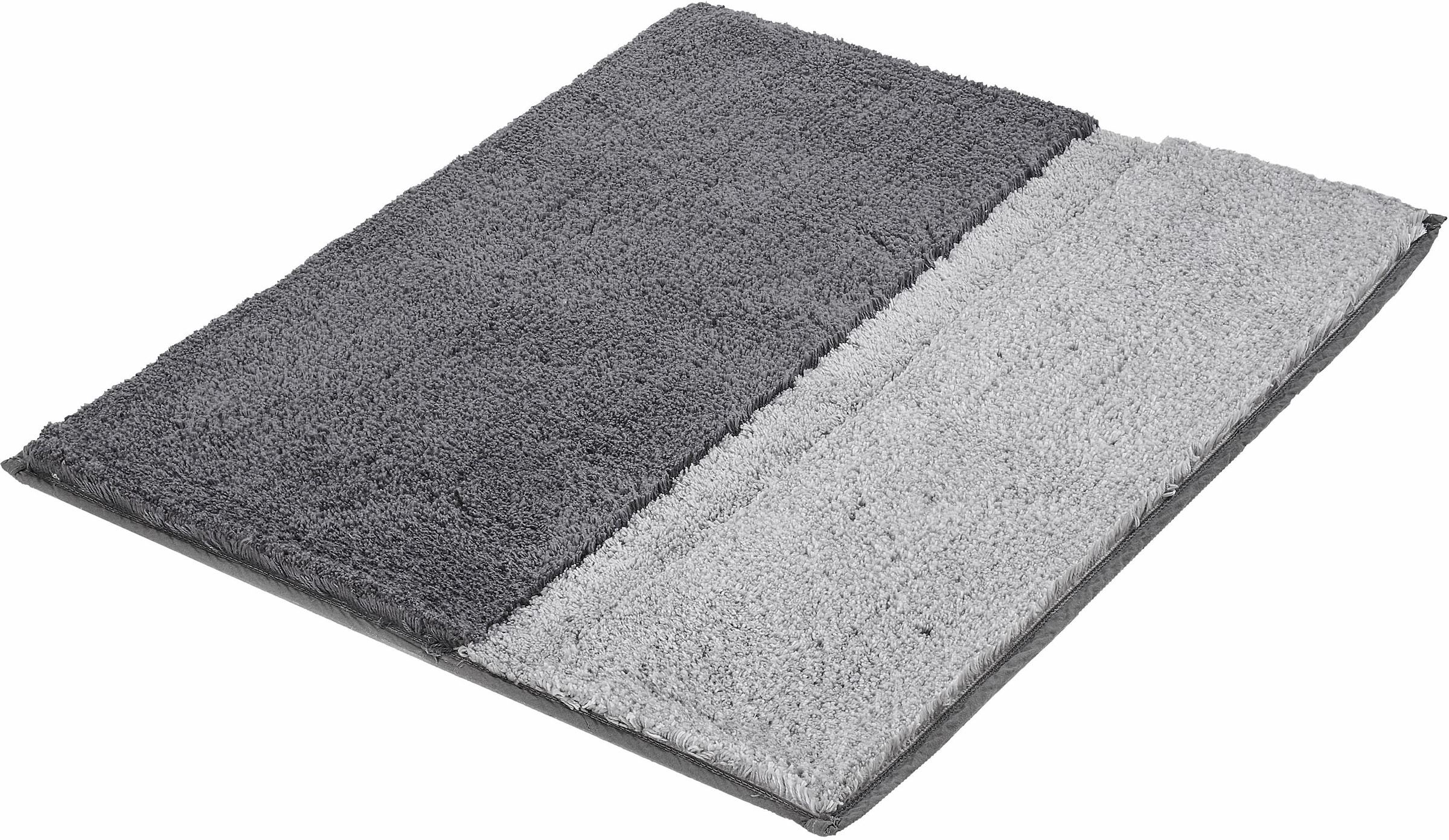 Kleine Wolke Badematte "Life, Badvorleger, Badezimmer Teppich" Höhe 20 mm rutschhemmend beschichtet fußbodenheizungsgeeignet Badteppich, Streifen, Hoch-Tief Effekt