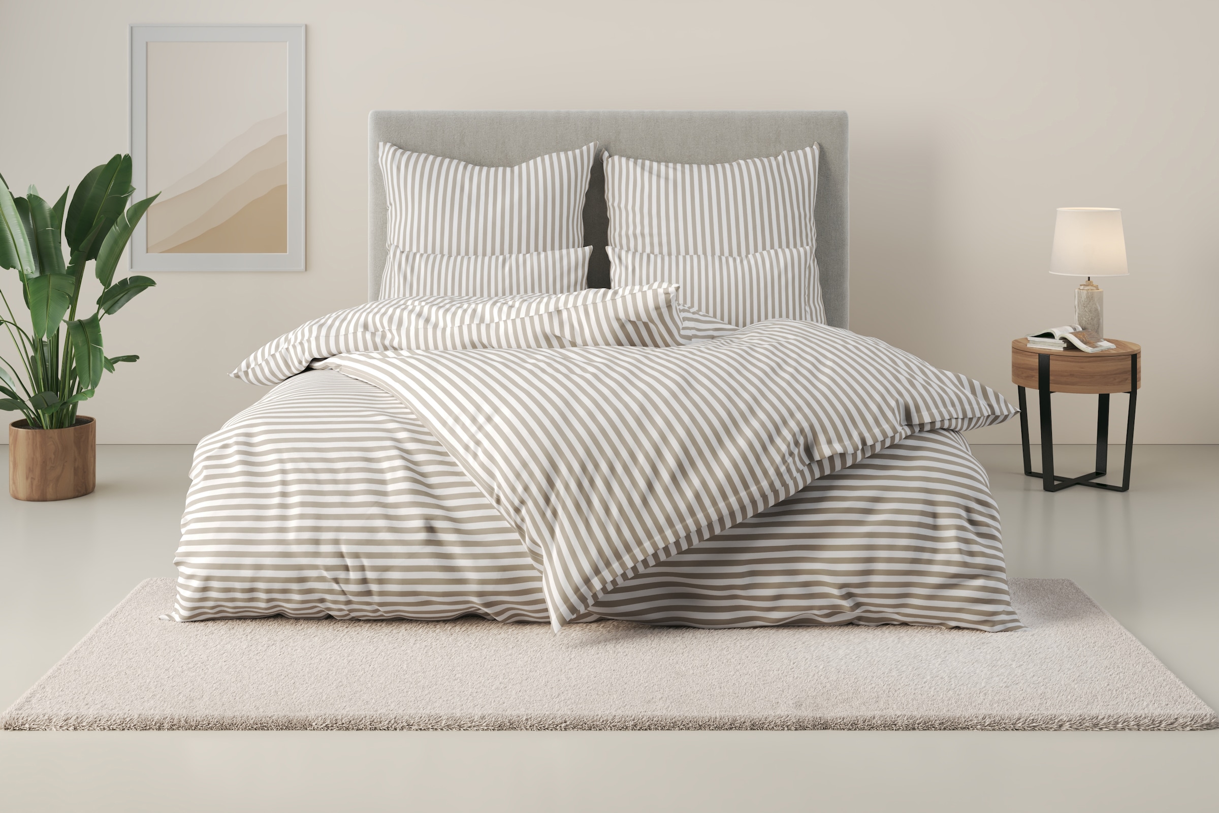 LeGer Home by Lena Gercke Bettwäsche "Linnea" 3 aus 100% Baumwolle, Streifendesign