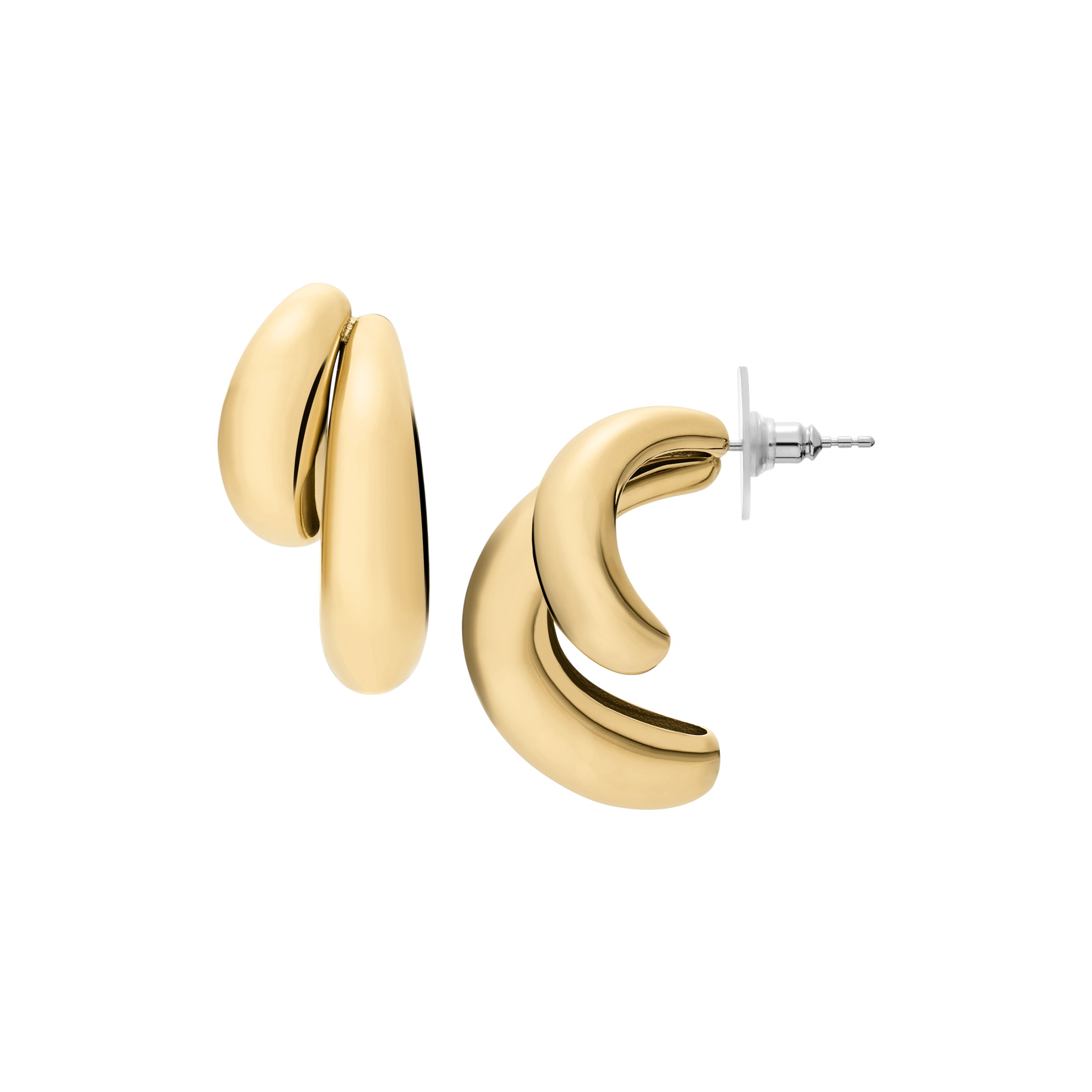 Paar Ohrstecker FOSSIL "Schmuck Geschenk Edelstahl JEWELRY", gold (gelbgoldfarben, edelstahlfarben), Ohrringe, Damen, Edelstahl 2
