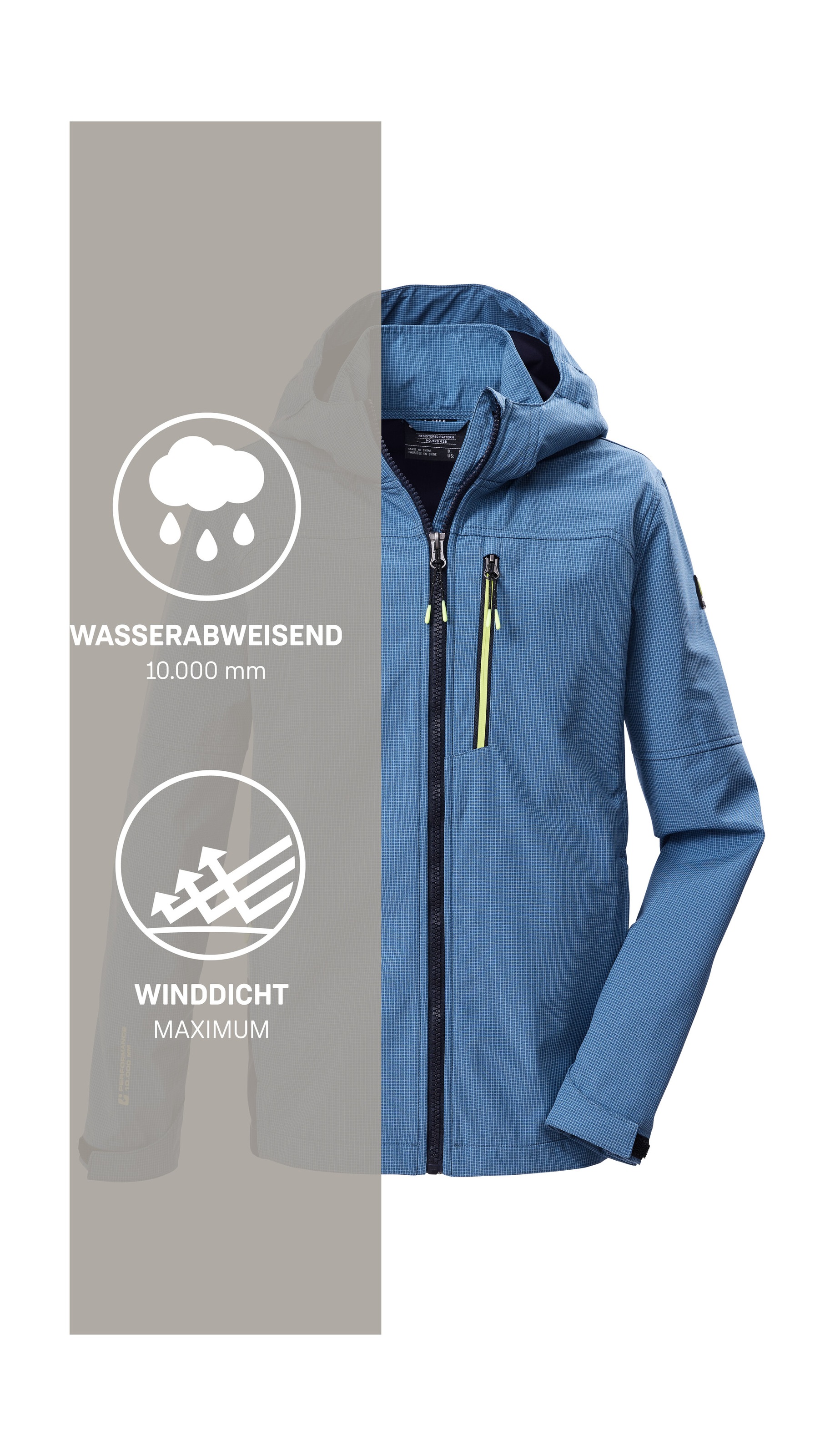 Killtec Softshelljacke »KOS 143 BYS SFTSHLL JCKT« Winddichte, wasserabweisende Softshelljacke mit Karomuster