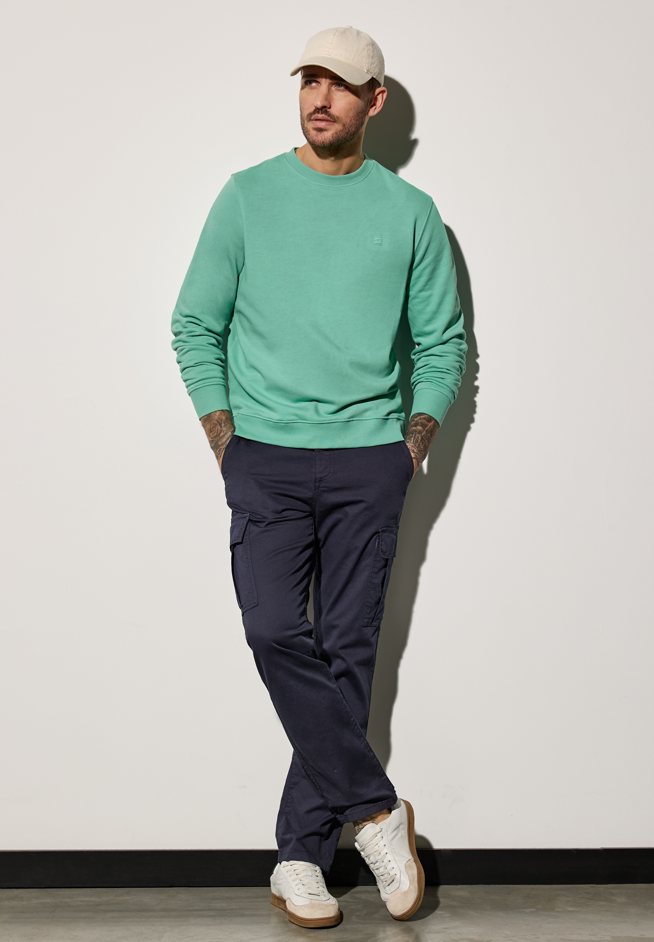 STREET ONE MEN Sweatshirt, im soften Baumwoll-Mix