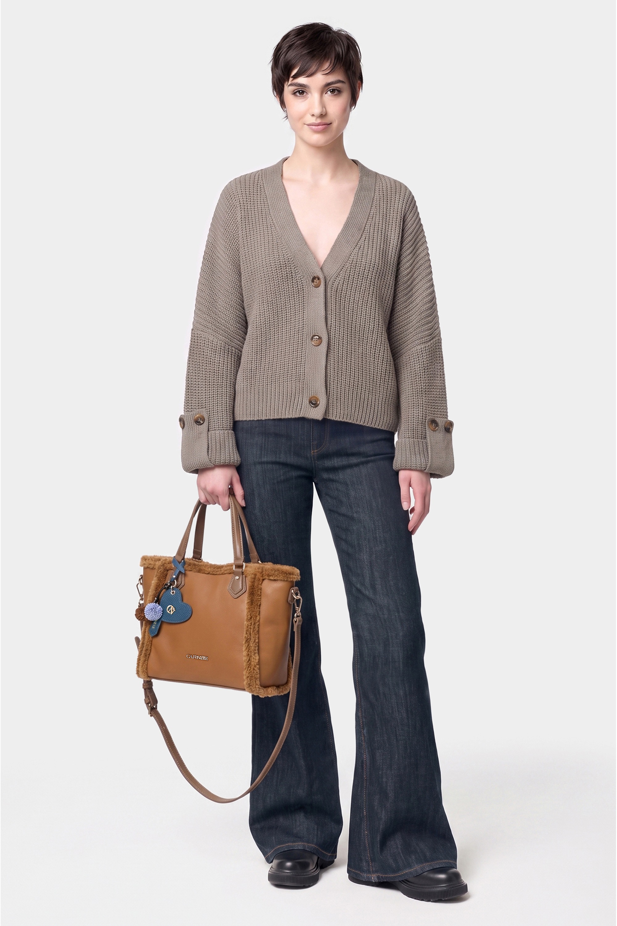 CAFèNoir Tragetasche »TOTE BAG WITH CHARM C3NF1132 Damen« Tragetasche Damen, Shopper, Einkaufstasche, Fashion, Lifestyle, Sale