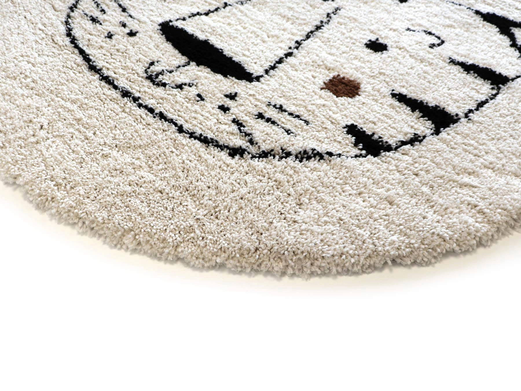 Primaflor-Ideen in Textil Kinderteppich »NOMAD - Whiter Tiger«, rund, 35 mm Höhe, Hochflor, Motiv Tiger, weich & kuschelig, Kinderzimmer