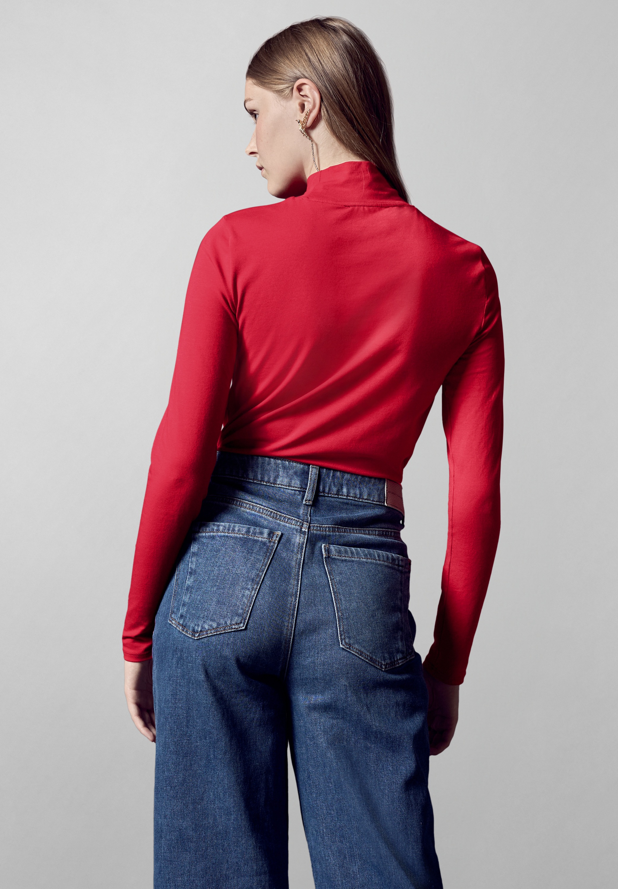 STREET ONE STUDIO Langarmshirt, aus Baumwolle mit Stretchante
