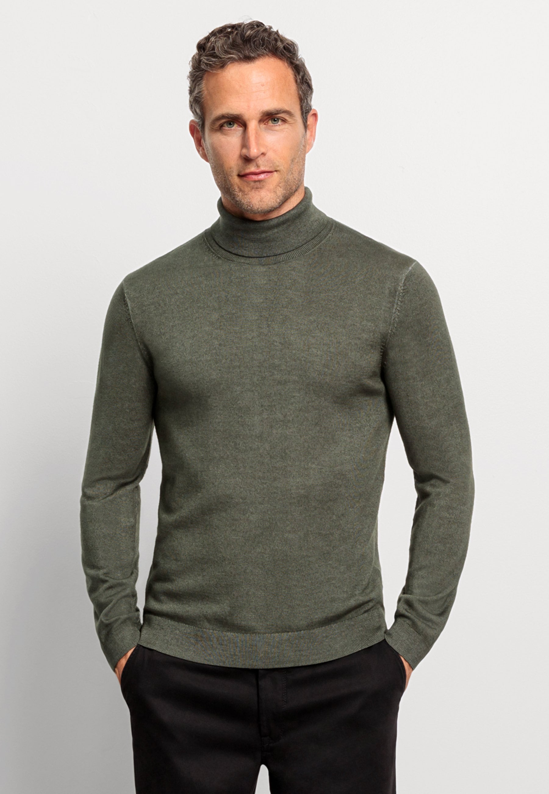 OLYMP Rollkragenpullover "OLYMP Casual Strick, Rollkragen"