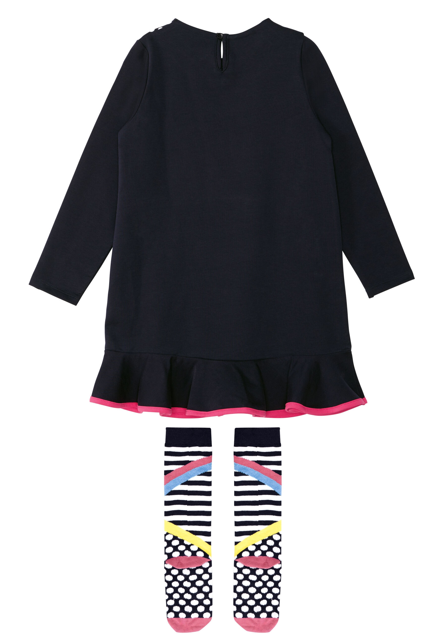Denokids Shirtkleid »Eyes«, mit Rüschen am Saum