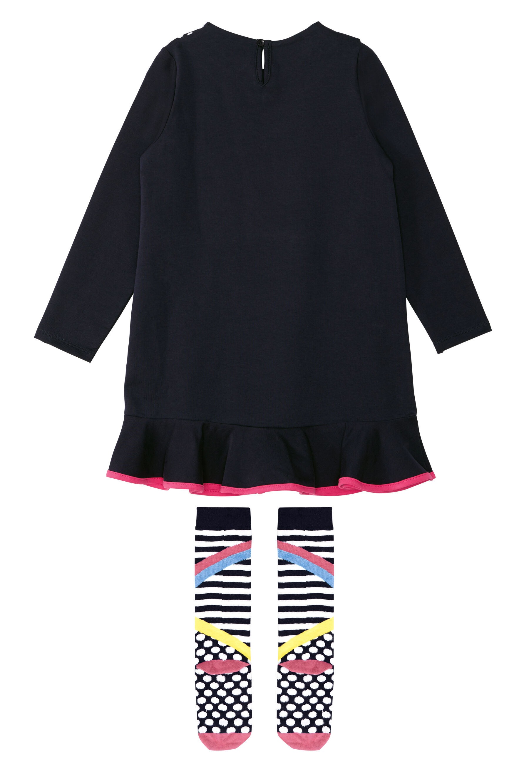 Thumbnail - Denokids Shirtkleid "Eyes" 3 Stk. tlg. mit Rüschen am Saum