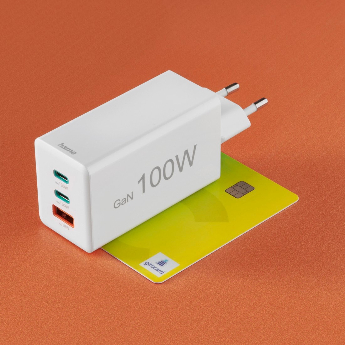 Hama Schnelllade-Gerät »Schnellladegerät (USB Ladegerät, 2x USB-C, 1x USB-A, GaN, 100 Watt)«, (1 St.)